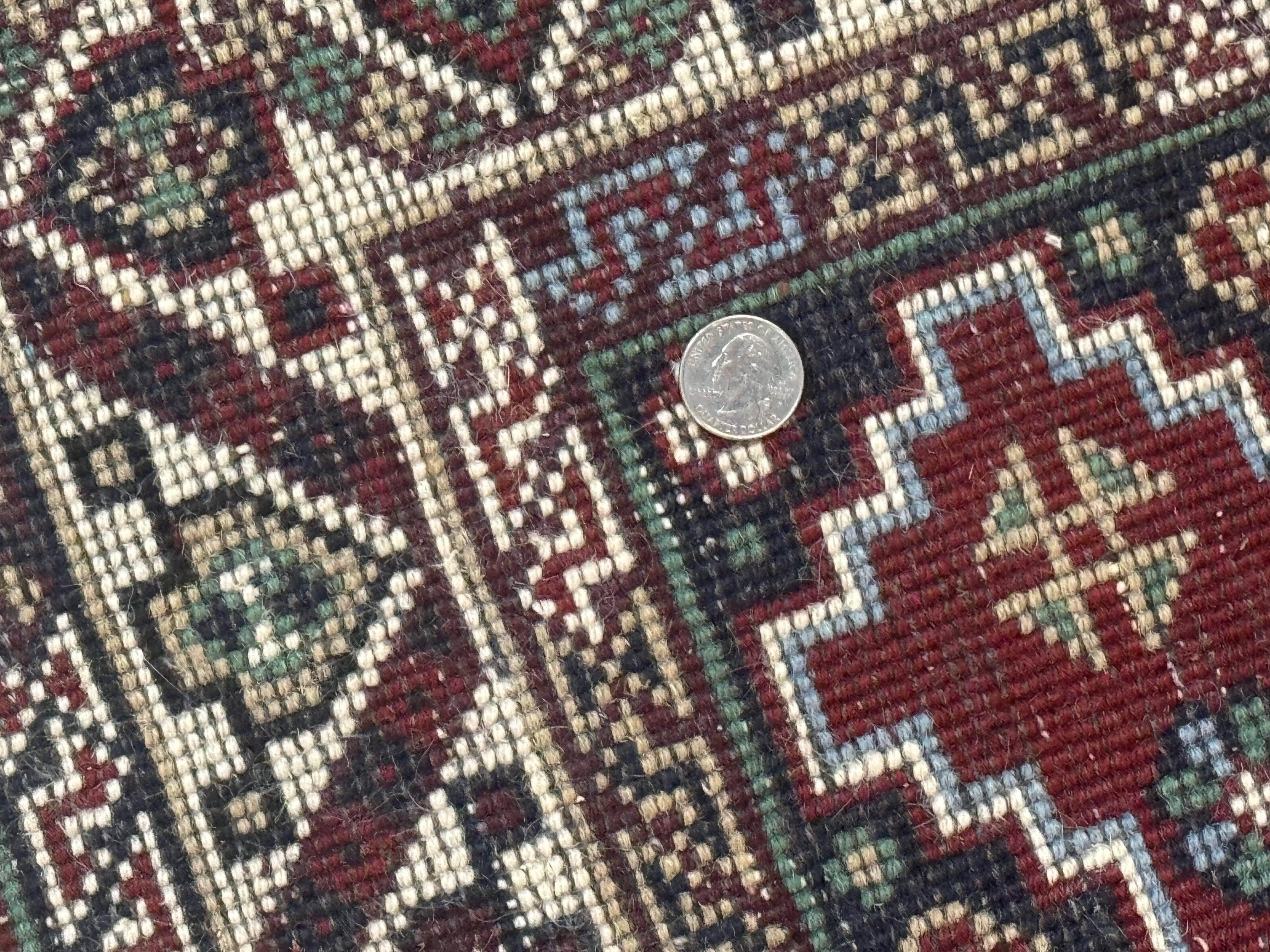 Persian Afshar Rug 4x5 Red Navy Geometric Tribal Wool Carpet - Jewel Rugs