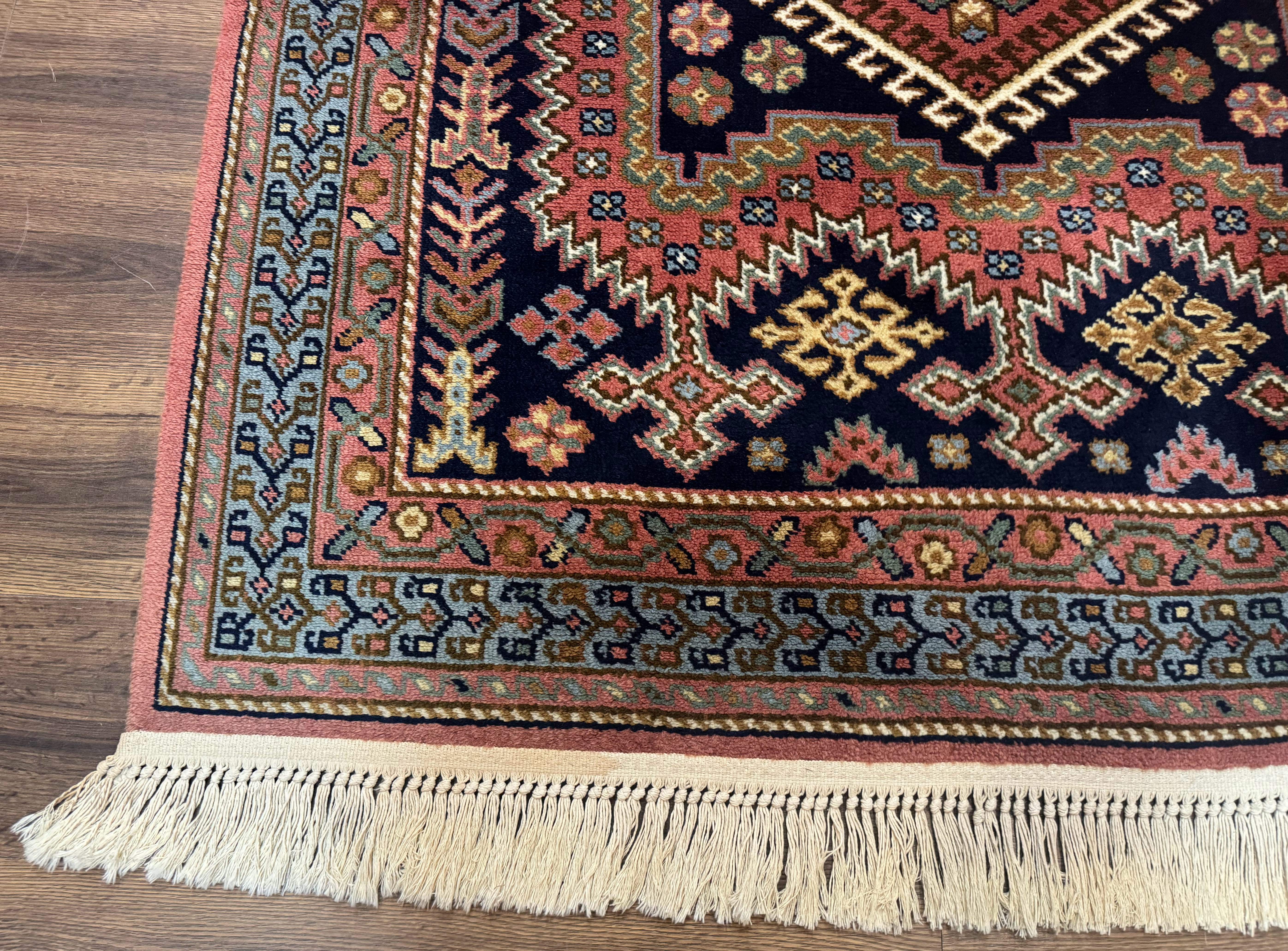 5x7 Persian Tribal Design Rug, Wool, Geometric Medallions, Vintage, Power Loomed - Jewel Rugs