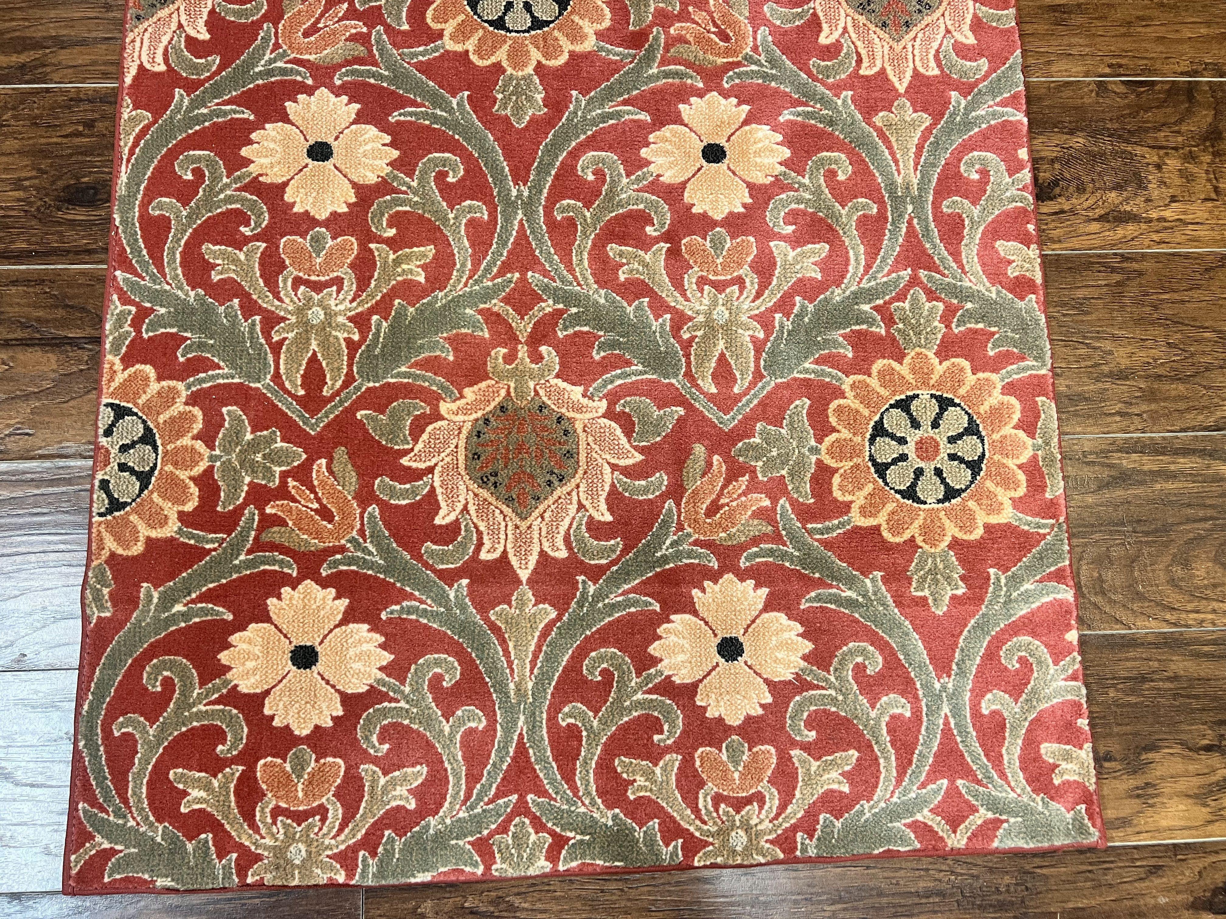 Runner Rug 3 x 14.7, Long Hallway Rug, Wool, Power Loomed, Contemporary, Floral - Jewel Rugs