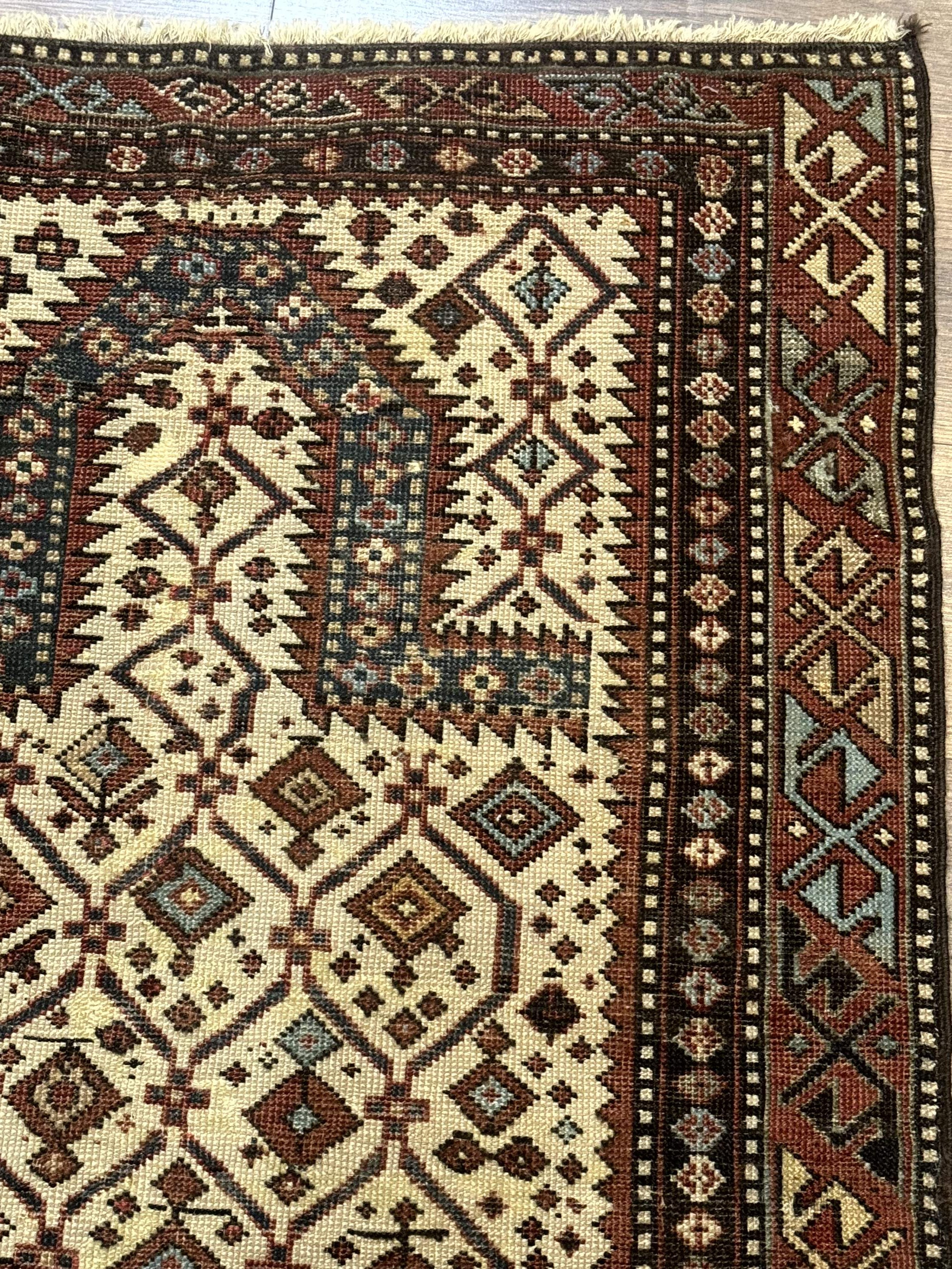 Antique Caucasian Shirvan Rug 3x5, Dagestan Prayer Rug, Collectible, Early 20th Century Rug - Jewel Rugs