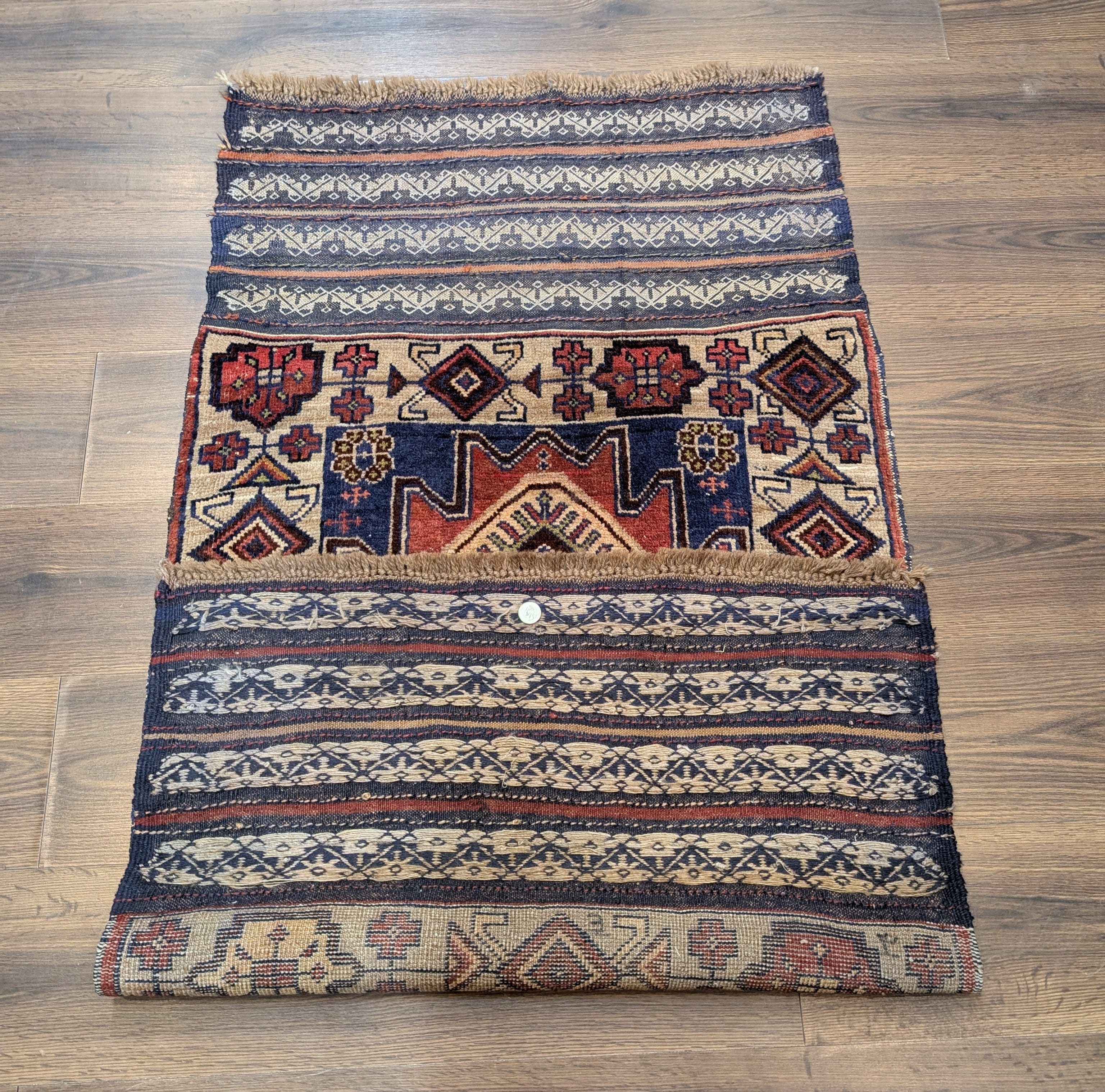 Persian Baluch Rug 3x5, Tribal Wool Rug, Geometric Medallion - Jewel Rugs