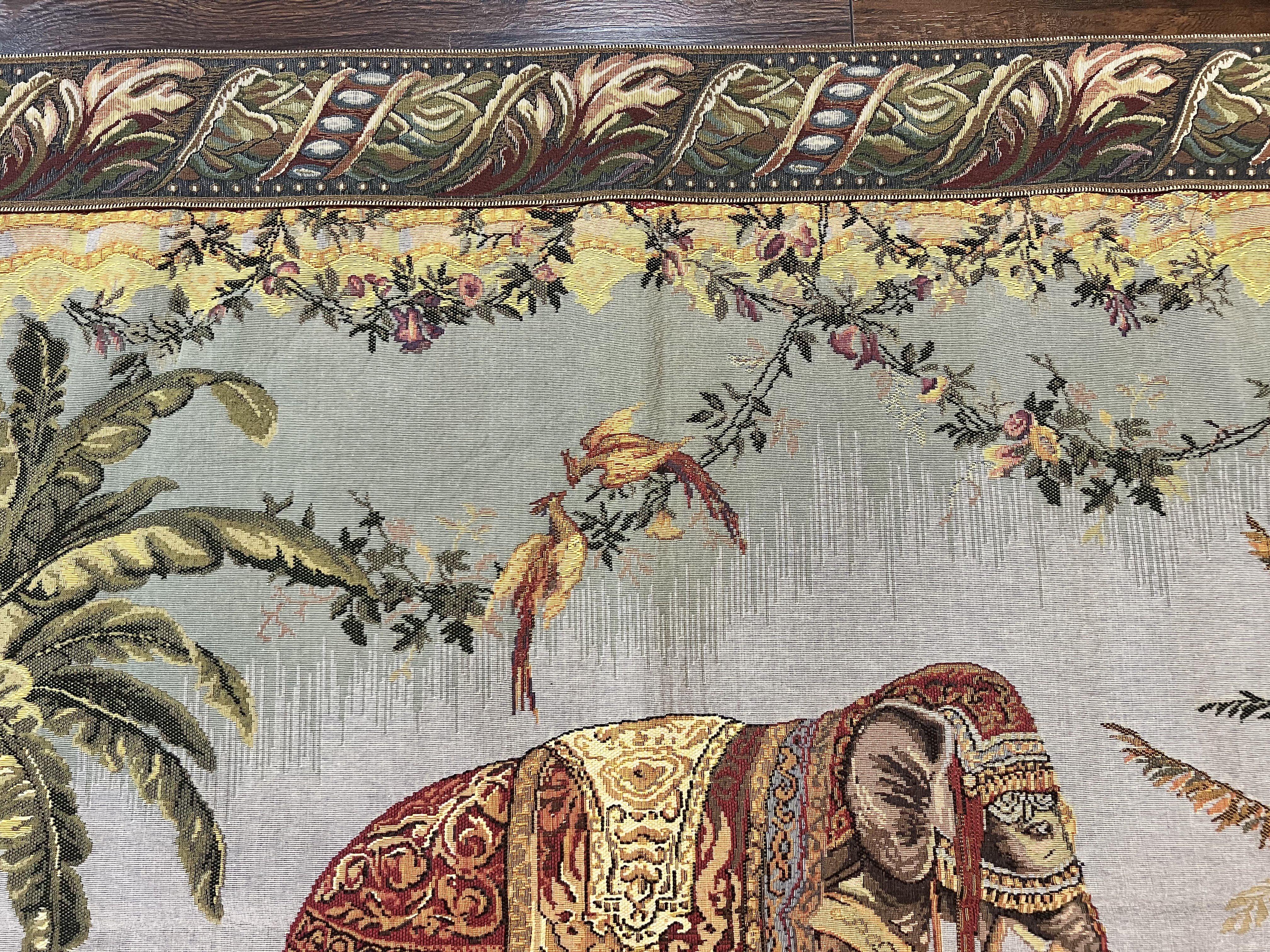 Vintage Tapestry 4 x 5.6, Adorned Elephant Pictorial - Jewel Rugs