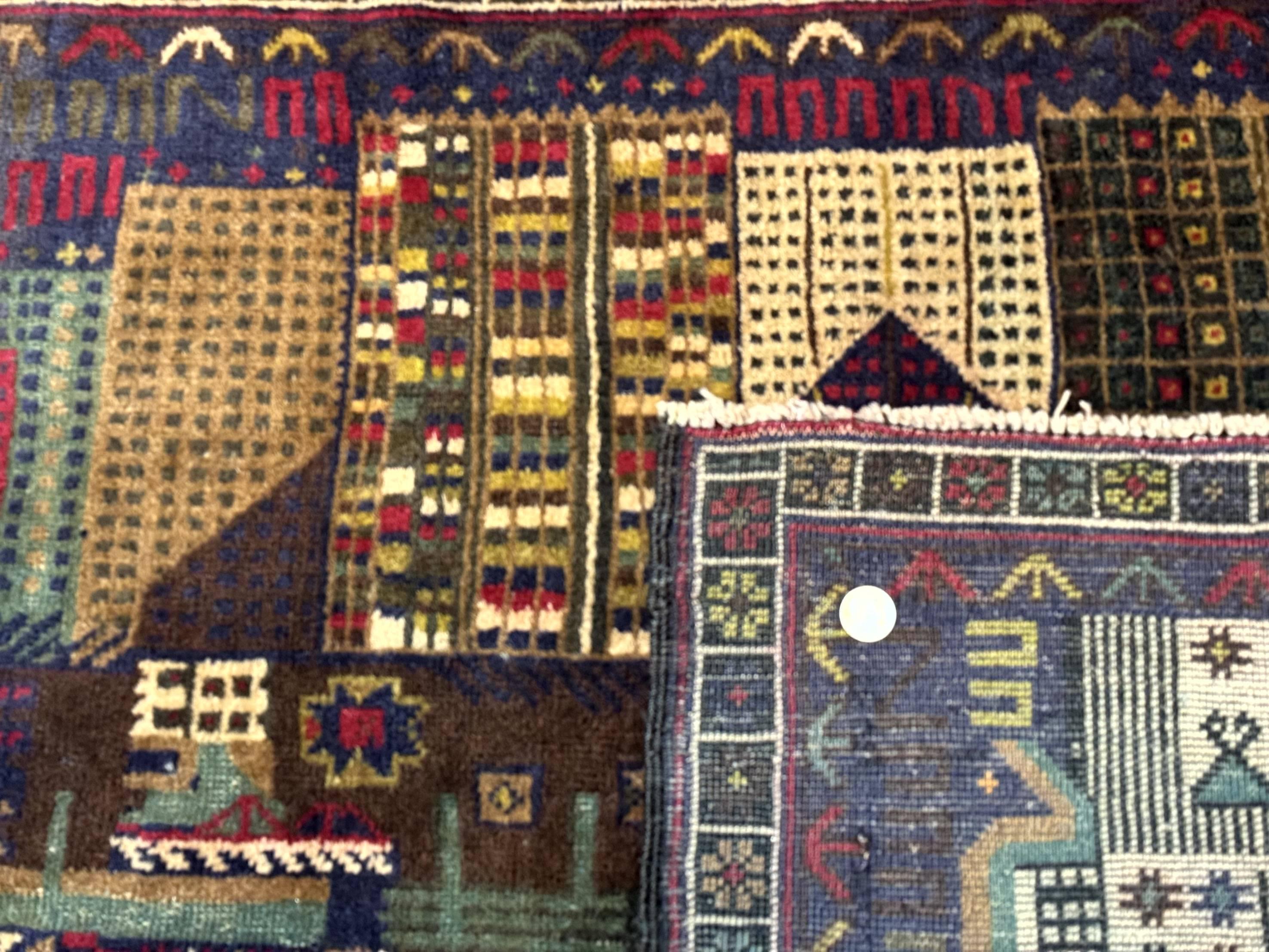 Balouch Rug 3x5, Afghan Carpet, City Pictorial - Jewel Rugs