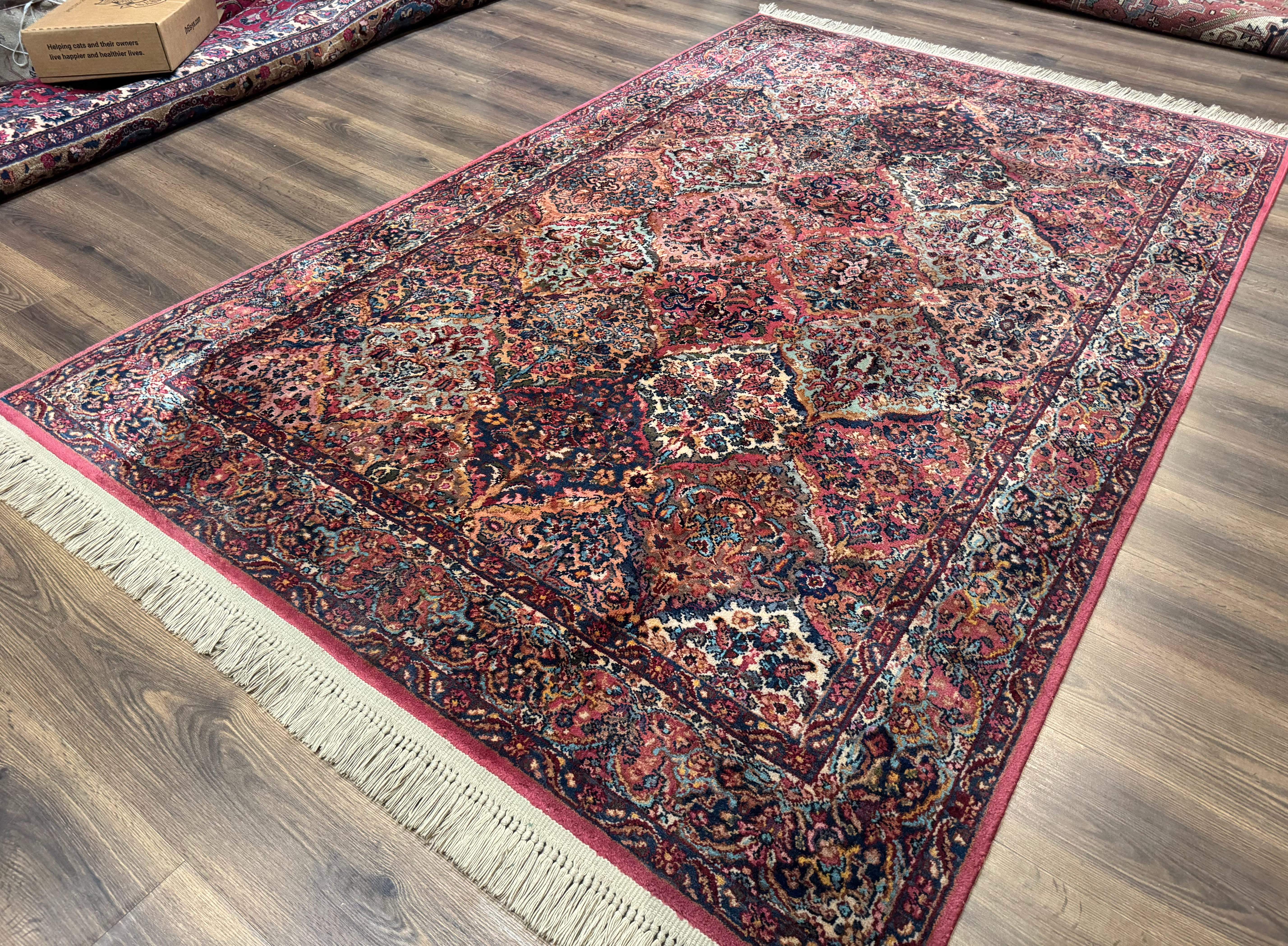 5.9 x 9 Karastan Rug Multicolor Panel Kirman #717, Original 700 Series, Wool - Jewel Rugs