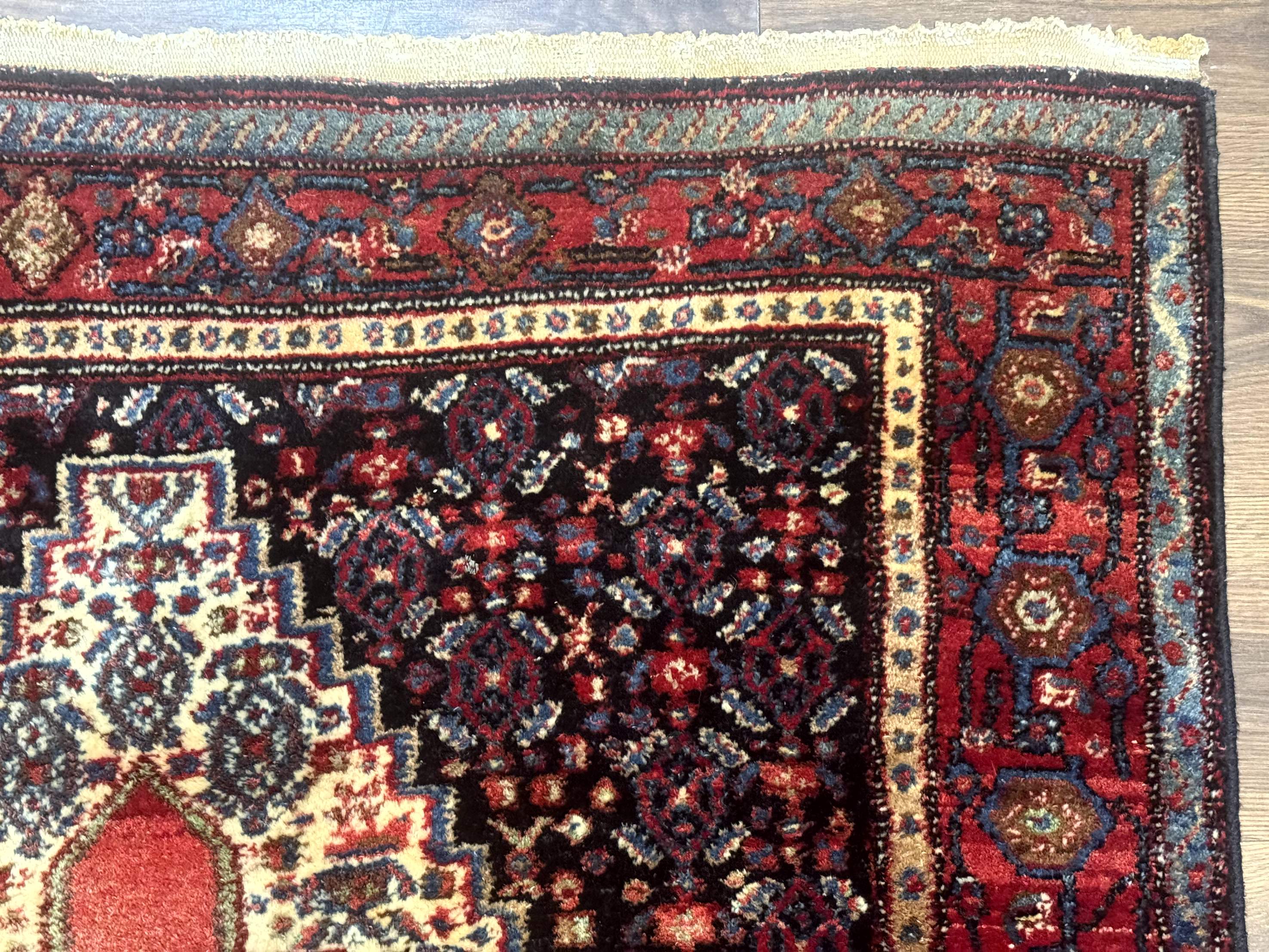 Antique Persian Kurdish Senneh Rug 4x5 Tribal Carpet Wool Geometric Medallion - Jewel Rugs