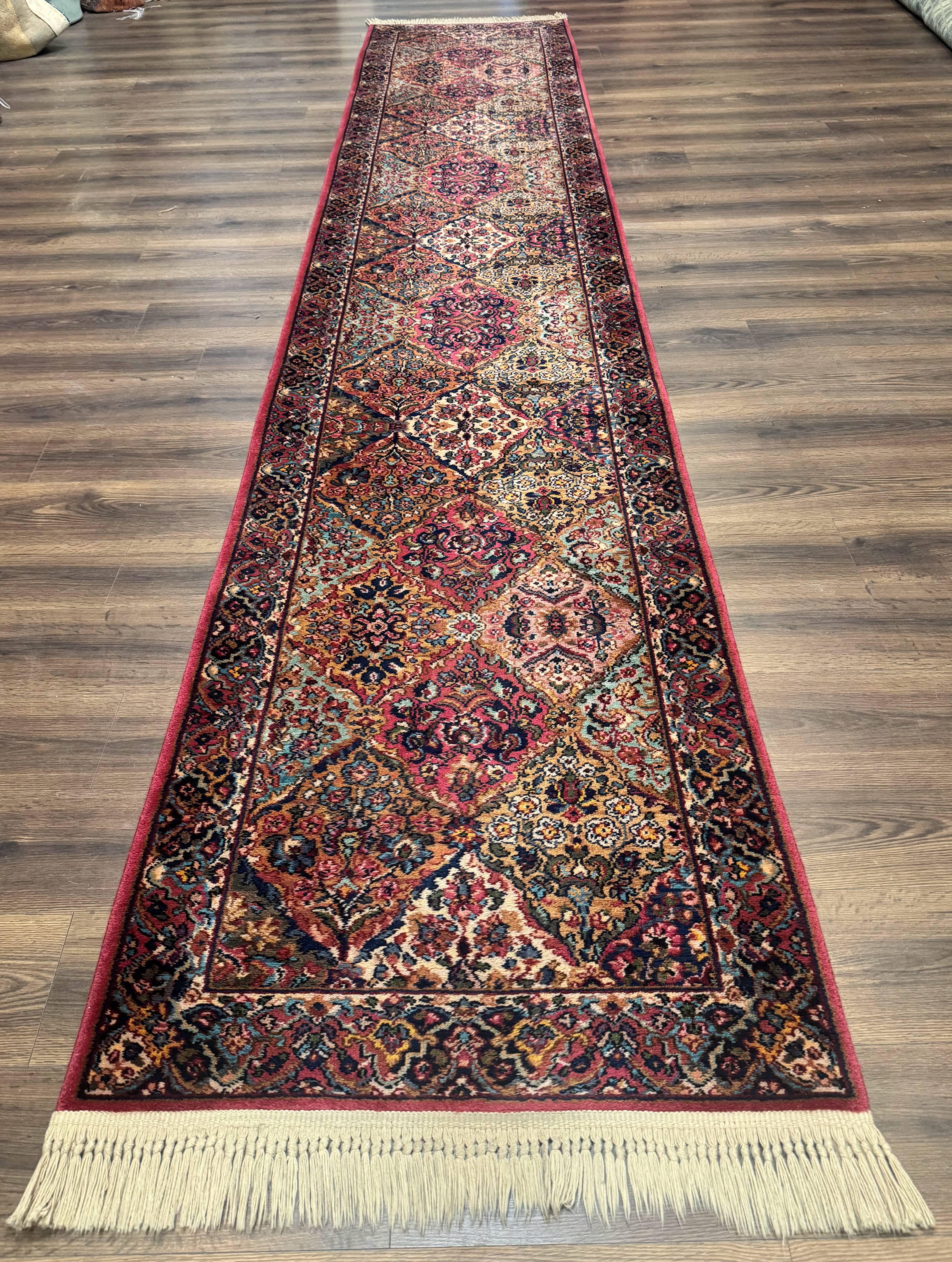 Karastan Runner Rug 3x15, Multicolor Panel Kirman Runner #717, Wool Pile, Original 700 Series, Vintage, Rare, 3 x 15 Runner for Hallway - Jewel Rugs