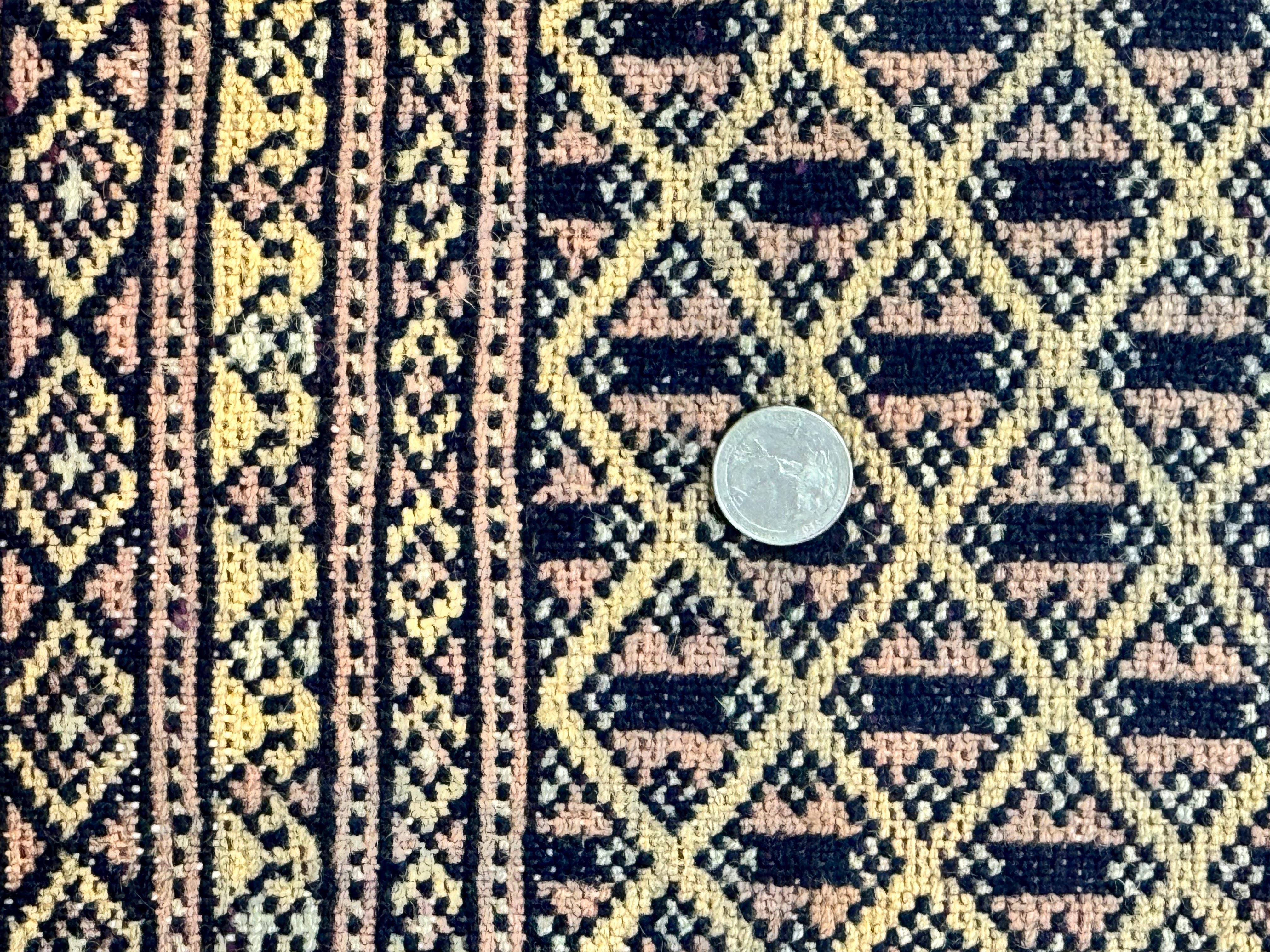 Pakistani Bokhara Turkoman Rug 9x11, Cream, Handmade Wool Vintage Carpet - Jewel Rugs