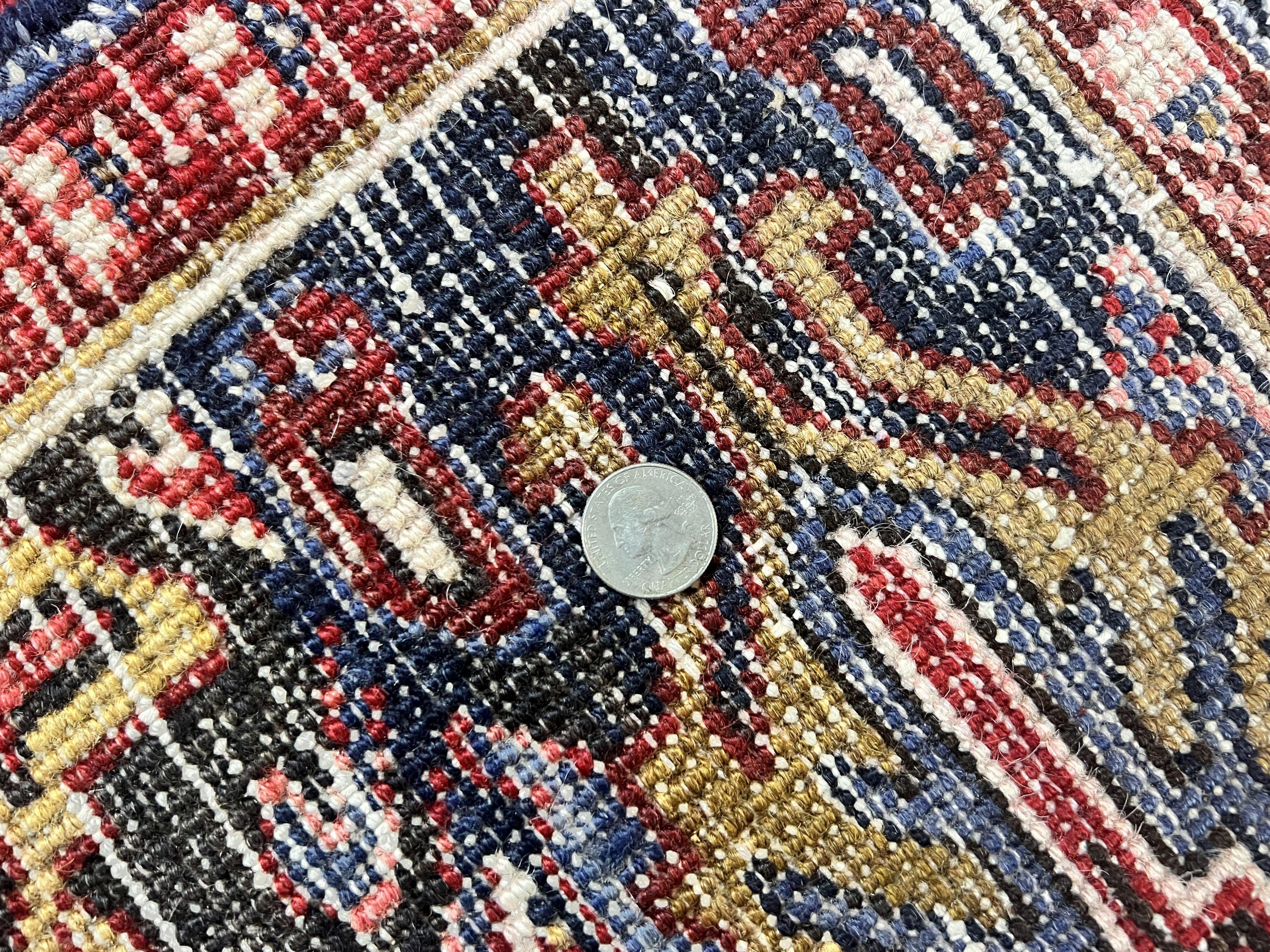 Persian Heriz Rug 9x11 ft, Geometric Rug 9 x 11, Red Room Sized Semi Antique Vintage Wool Hand Knotted Oriental Carpet - Jewel Rugs