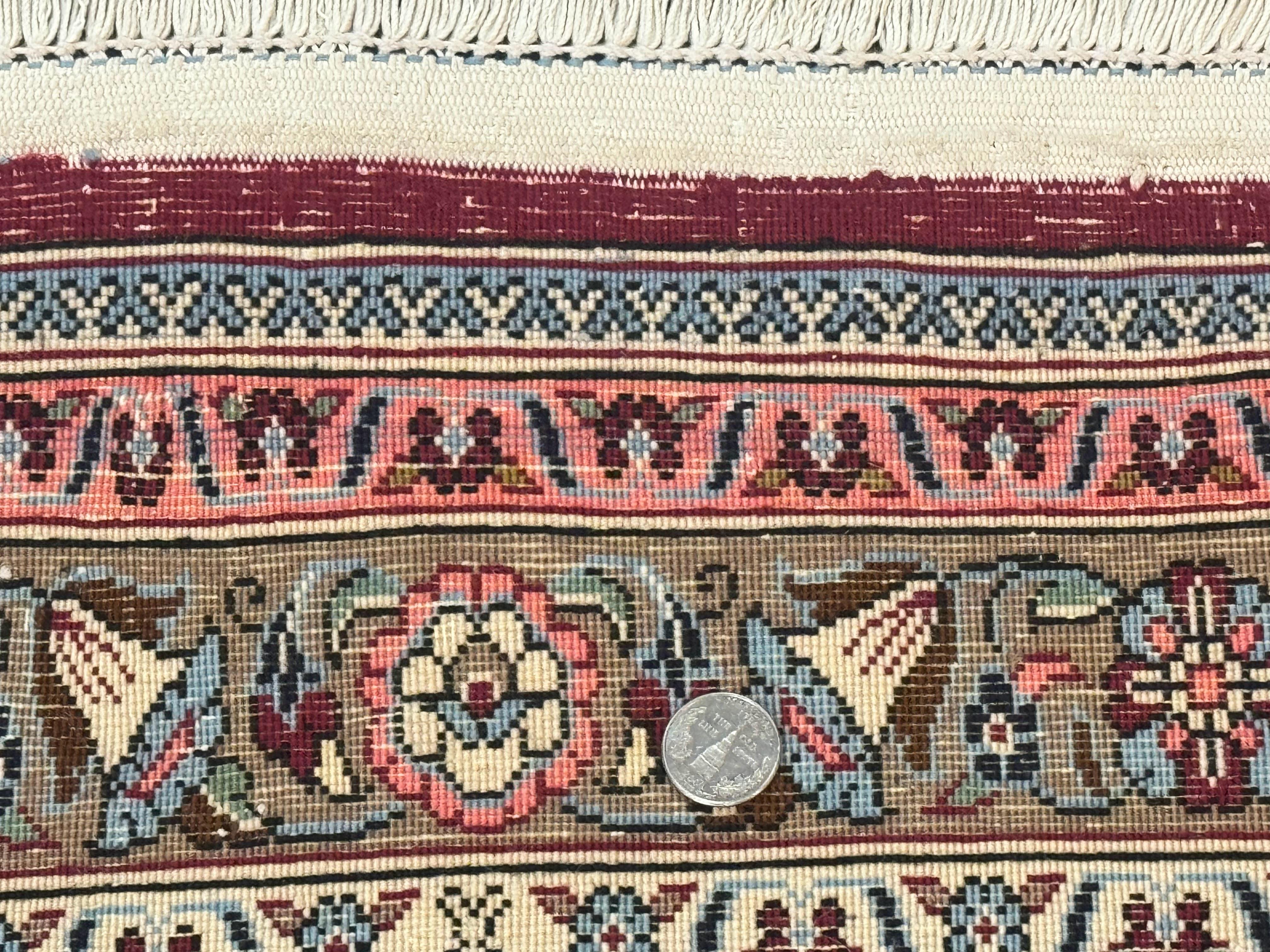 Persian Runner Rug 3.6 x 13, Floral Bouquets, Navy Blue, Colorful Flowers, Fine 210 KPSI - Jewel Rugs