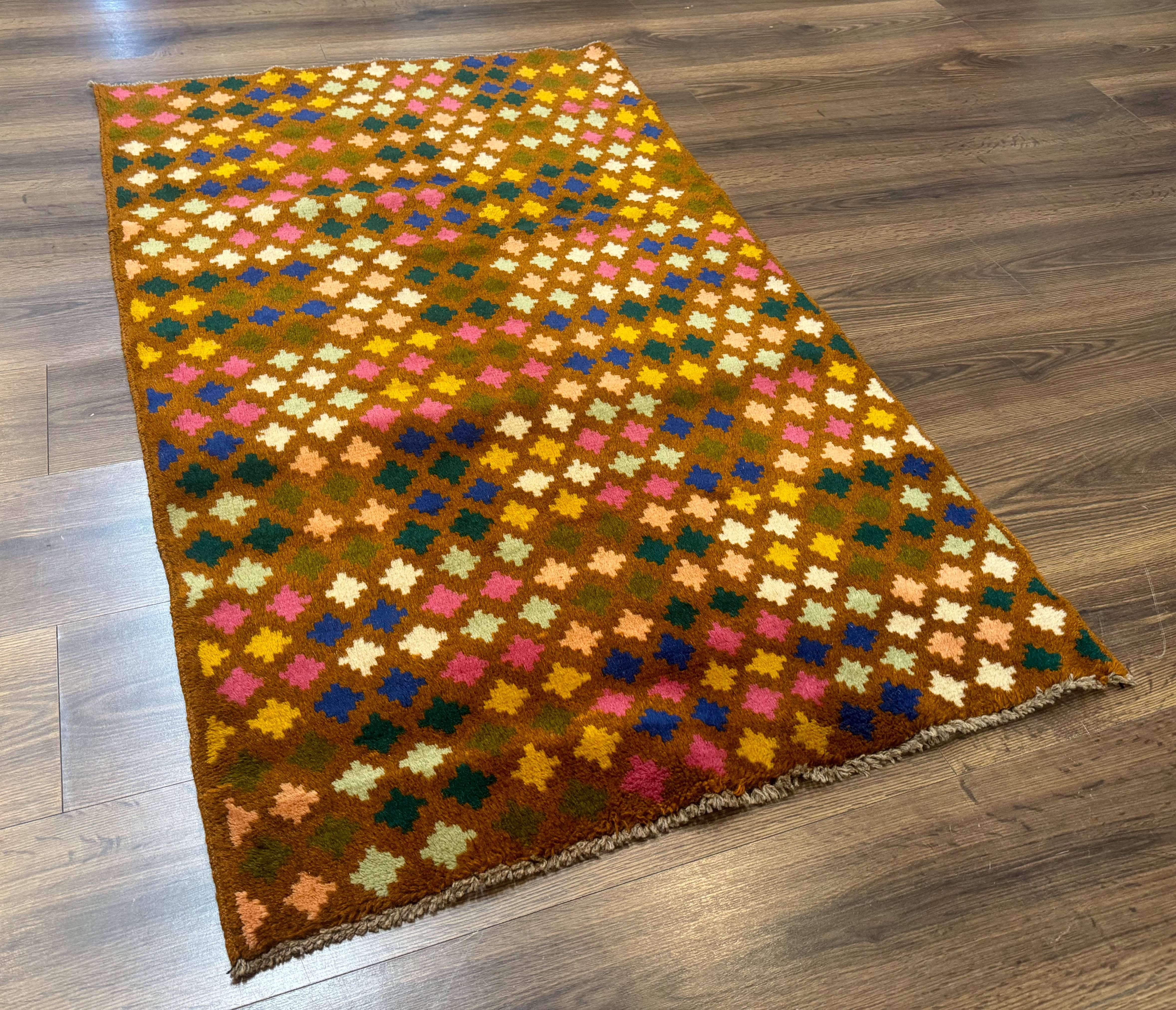 Afghan Balouch Rug 3x5, Multicolor, Vintage, Wool, Handmade - Jewel Rugs