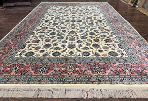 Karastan Rug 8.8 x 12, Ivory Rose Ka'shan #768, Wool Pile Karastan Carpet, Original 700 Series, Rare, Discontinued, Vintage