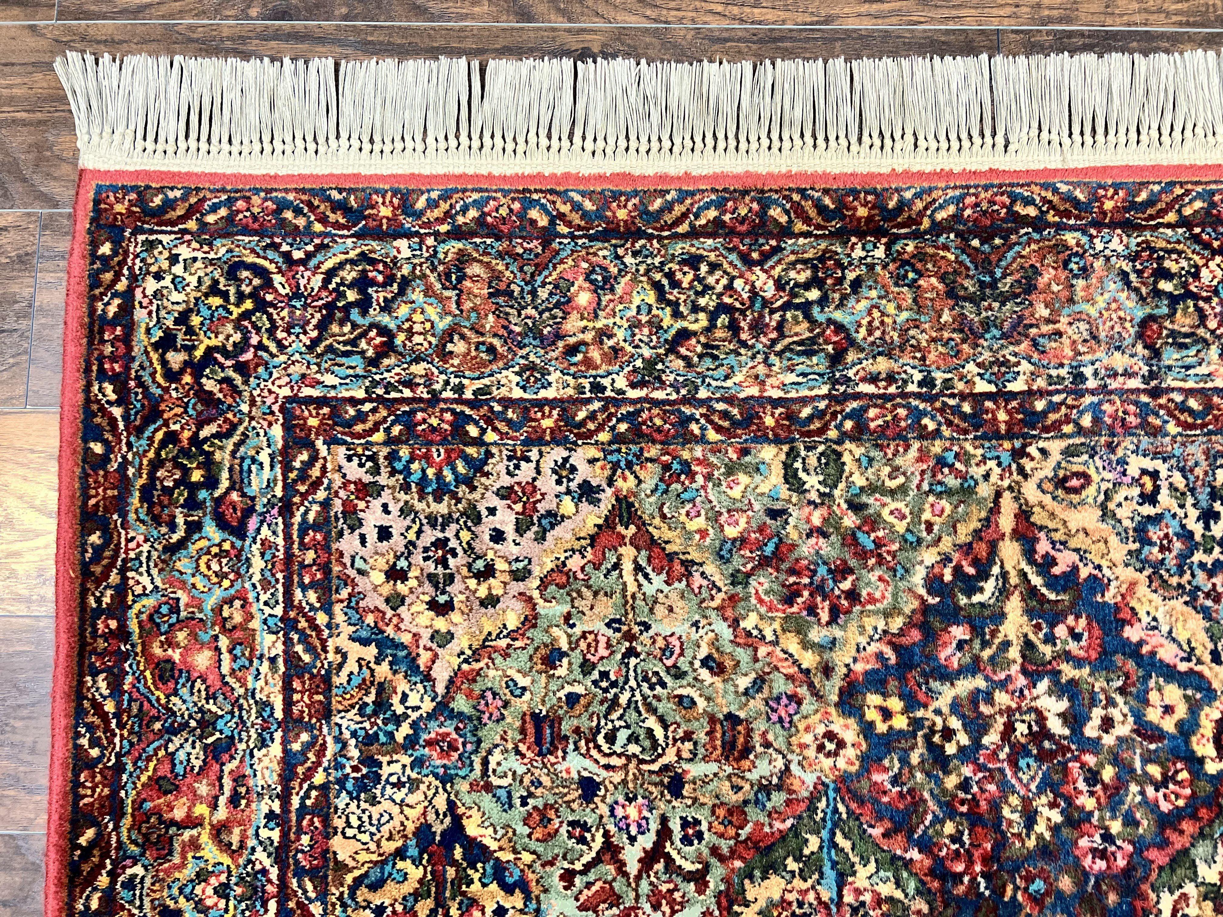Karastan Multicolor Panel Kirman Rug #717, Wool Karastan Rug 5.9 x 9, Vintage Multipanel Kirman, Original Karastan Collection 700 Series - Jewel Rugs