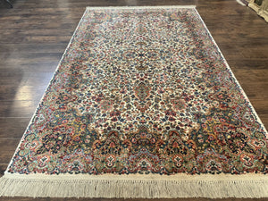 Karastan Floral Kirman Rug #742, Wool Karastan Carpet 5.9 x 9, Original Collection 700 Series, Vintage Discontinued