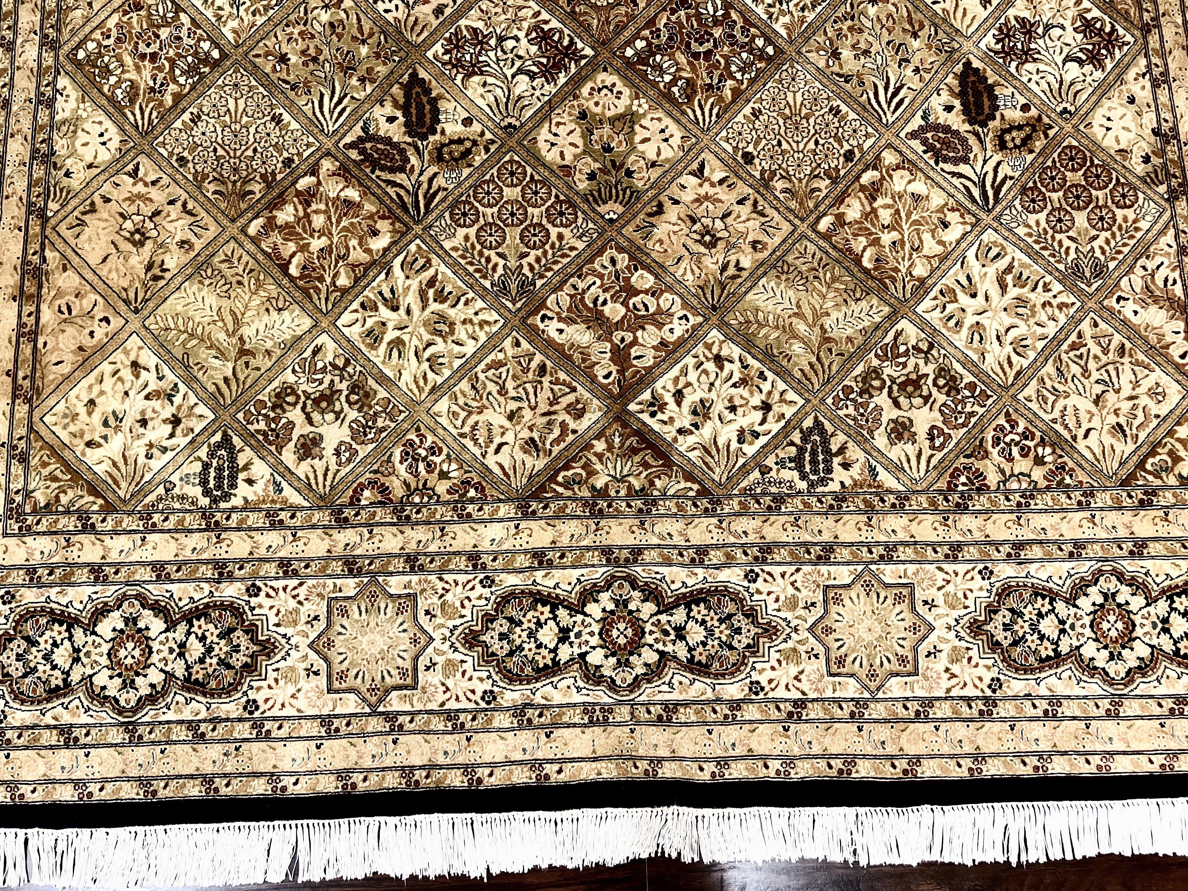 Pak Persian Rug 8x10, Multipanel Kirman Design, Wool Hand Knotted Vintage Carpet, Fine Weave Oriental Rug 8 x 10 - Jewel Rugs