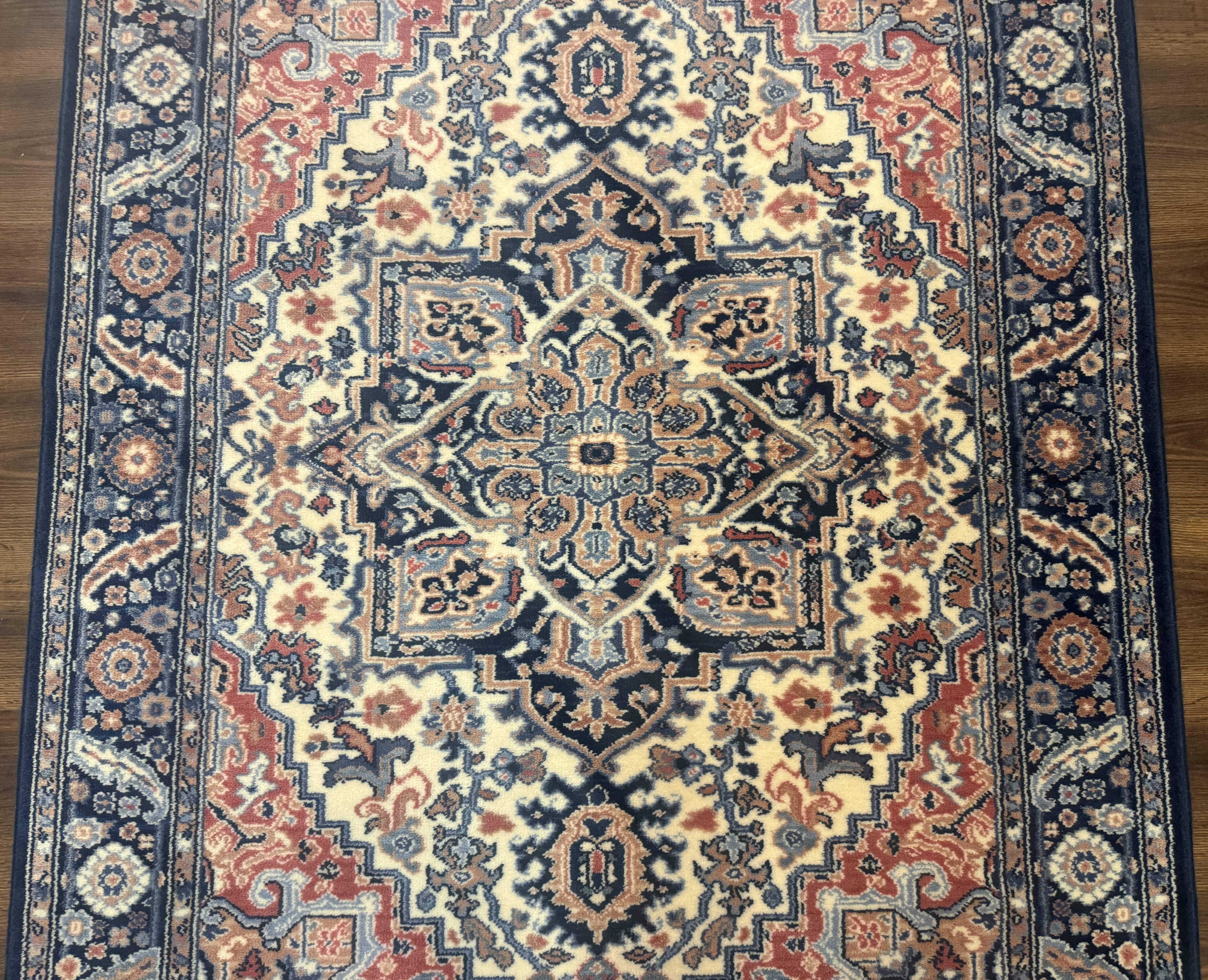 4x6 Karastan Rug Blue Heriz Rug #748, Vintage Wool Karastan Carpet - Jewel Rugs