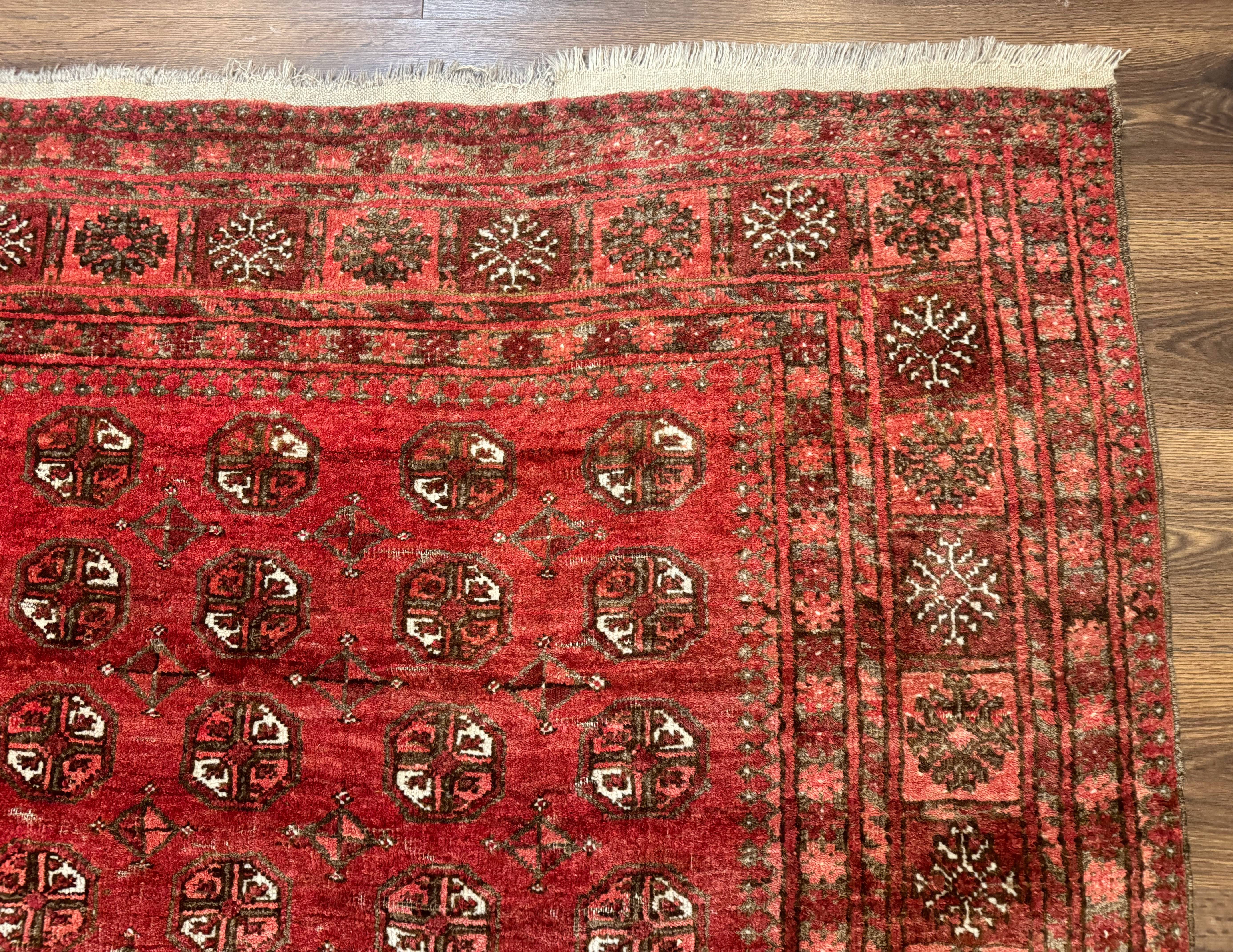 Antique Persian Turkoman Rug 5x6, Red - Jewel Rugs