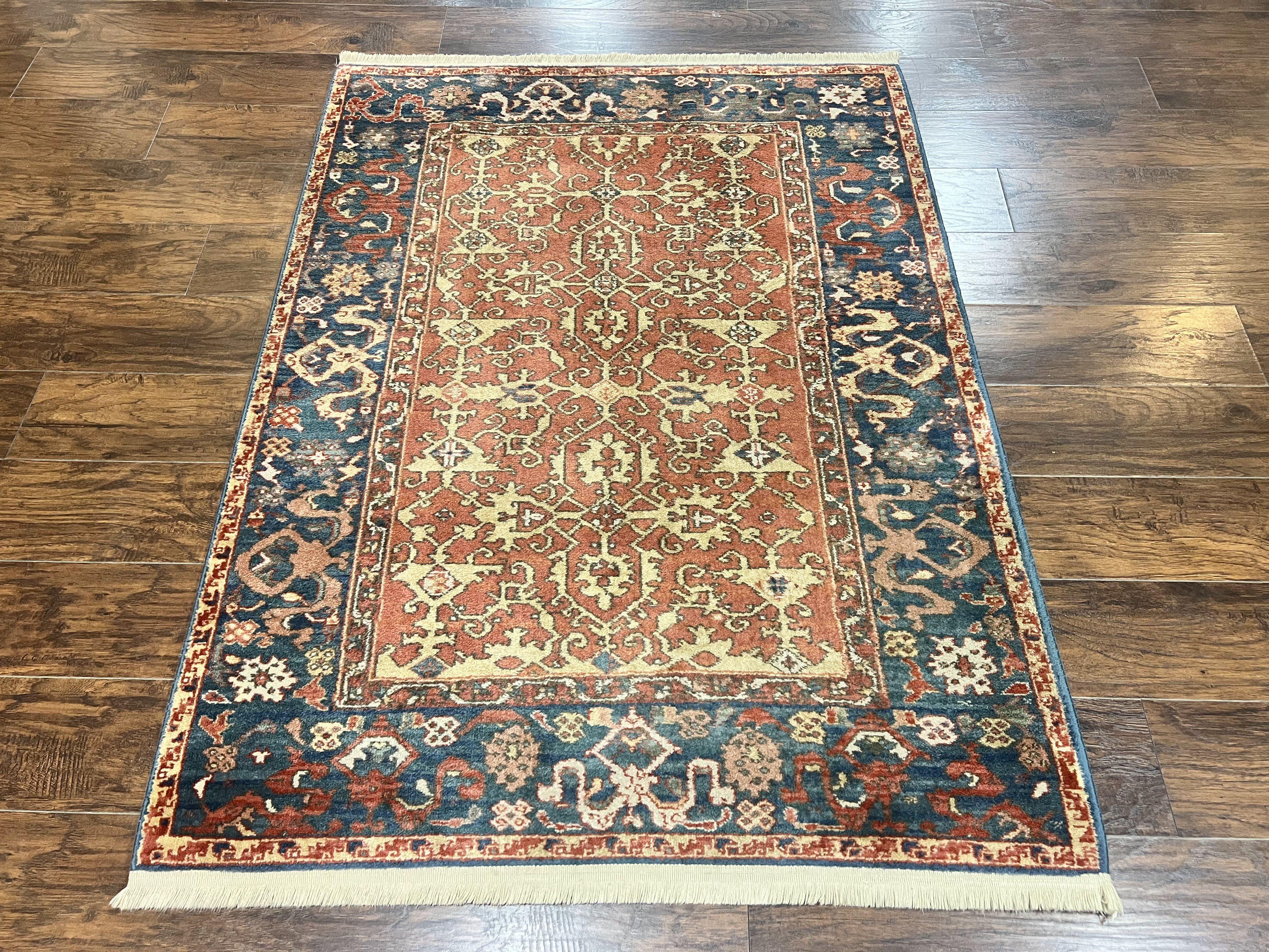 Karastan Rug 4x6, Williamsburg Ushak #552, Vintage Discontinued Wool Pile Karastan Carpet, Hard to Find - Jewel Rugs