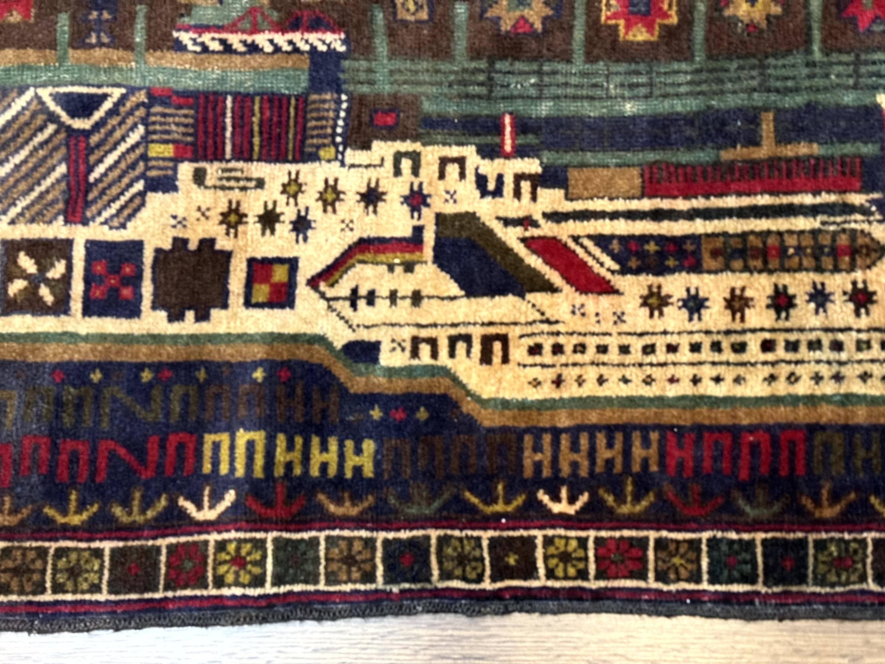 Balouch Rug 3x5, Afghan Carpet, City Pictorial - Jewel Rugs