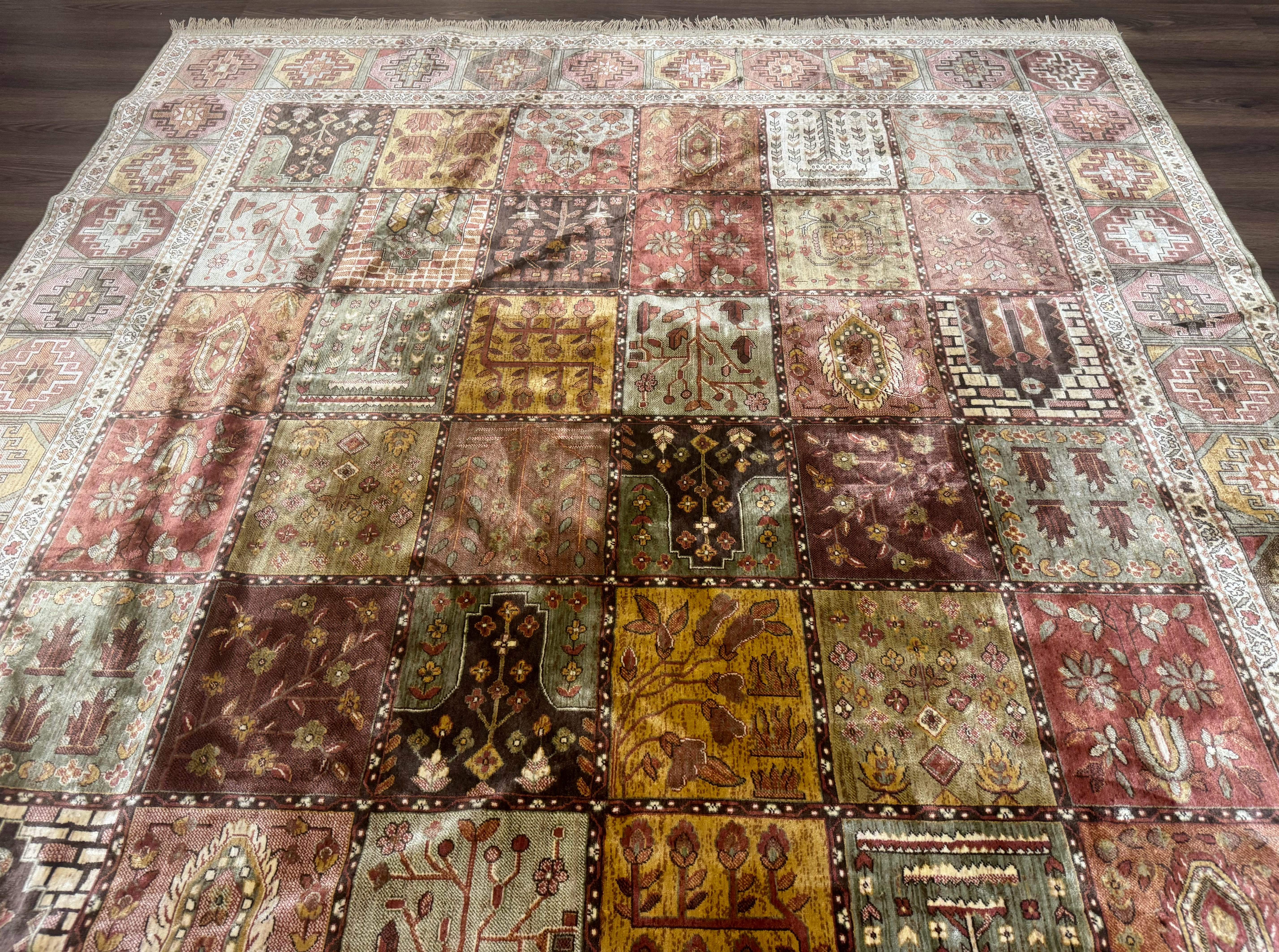 Panel Design Rug 8 x 10.6, Oriental Carpet, Belgium Power Loomed Rug - Jewel Rugs