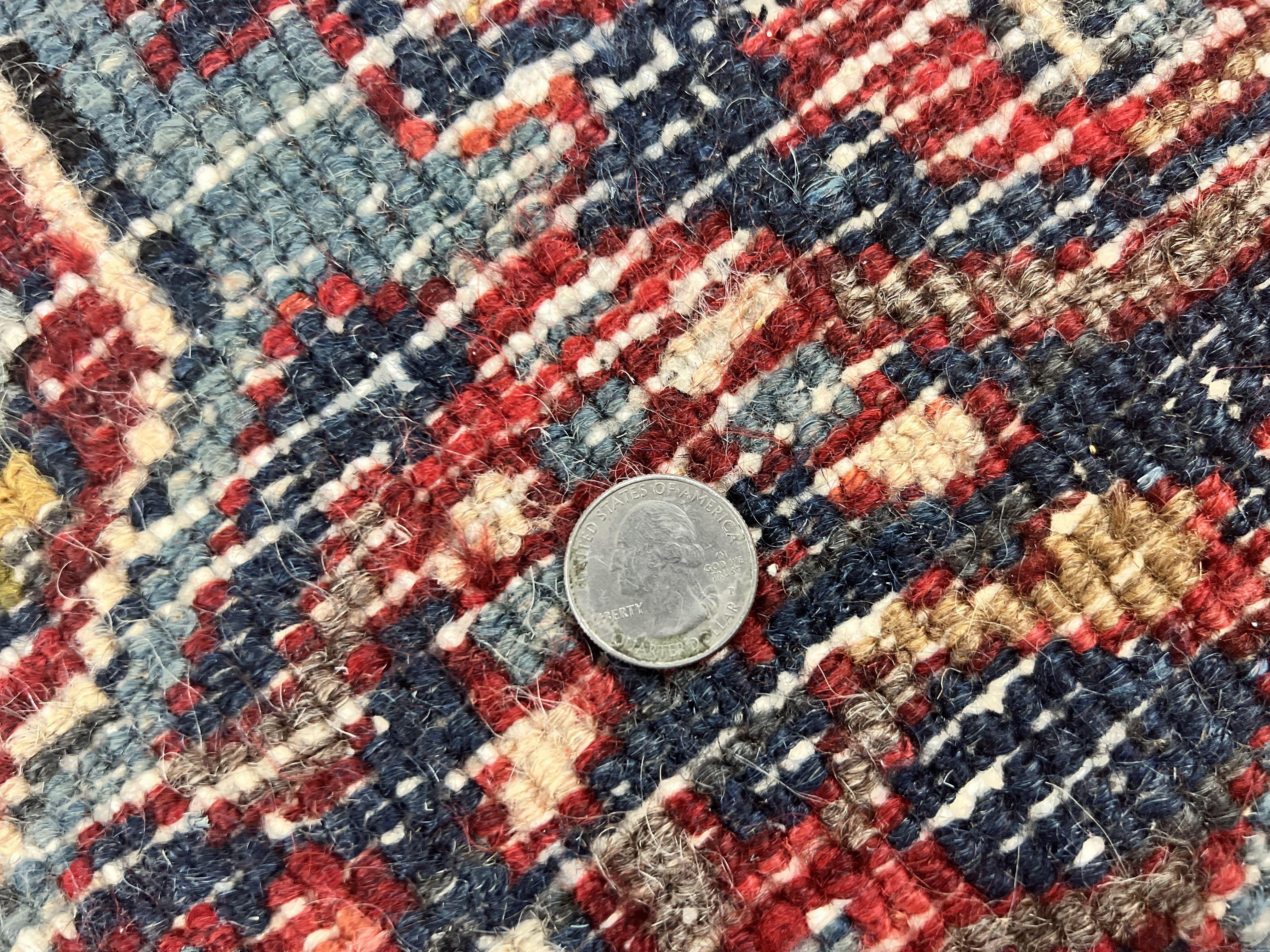 Antique Persian Heriz Rug 6x8, Geometric Medallion, 1920s Oriental Carpet, Handmade Wool Rug - Jewel Rugs