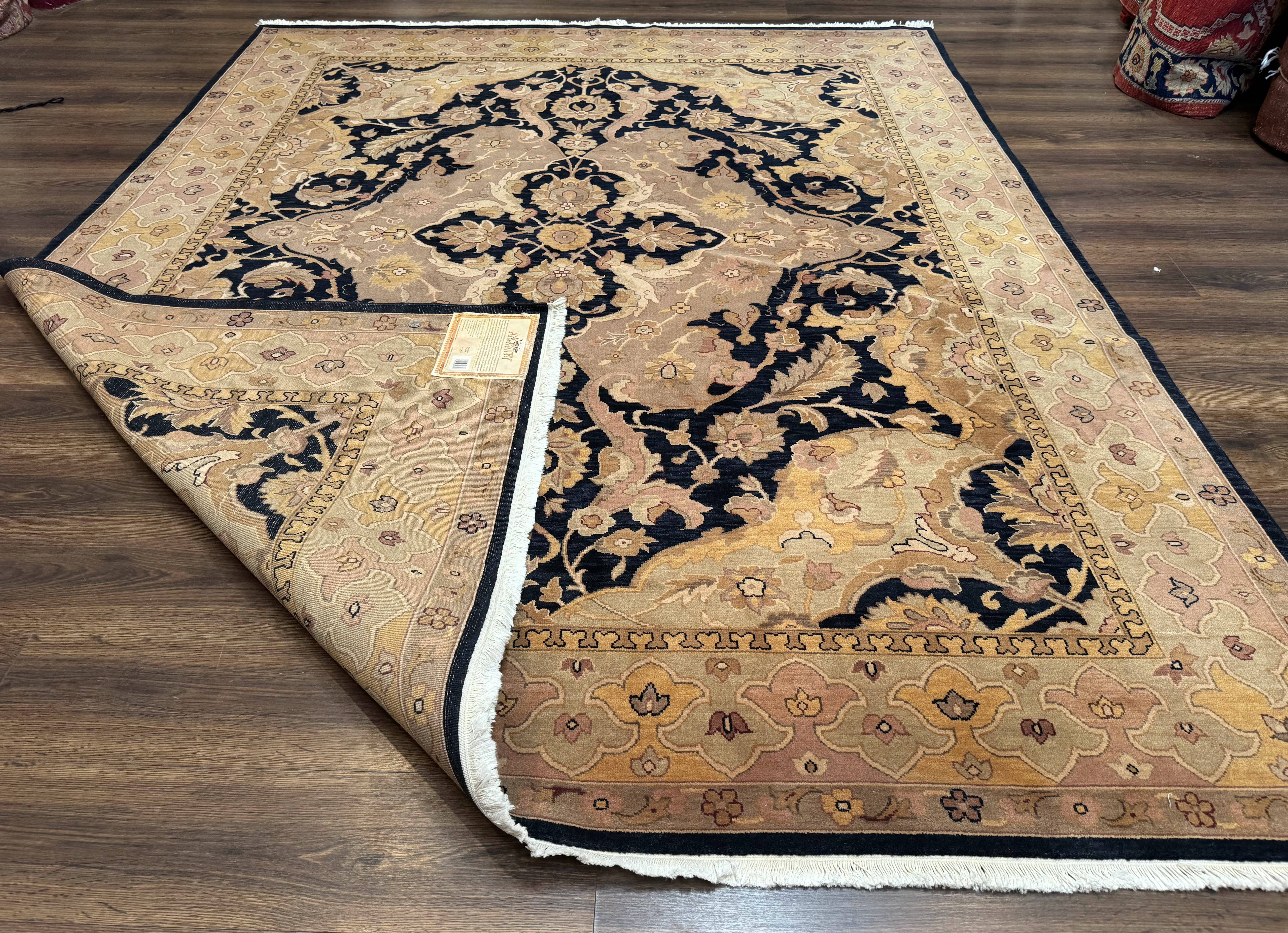 Handmade Wool Rug 8x10, Black & Dark Beige, Nourison, Traditional Rug - Jewel Rugs