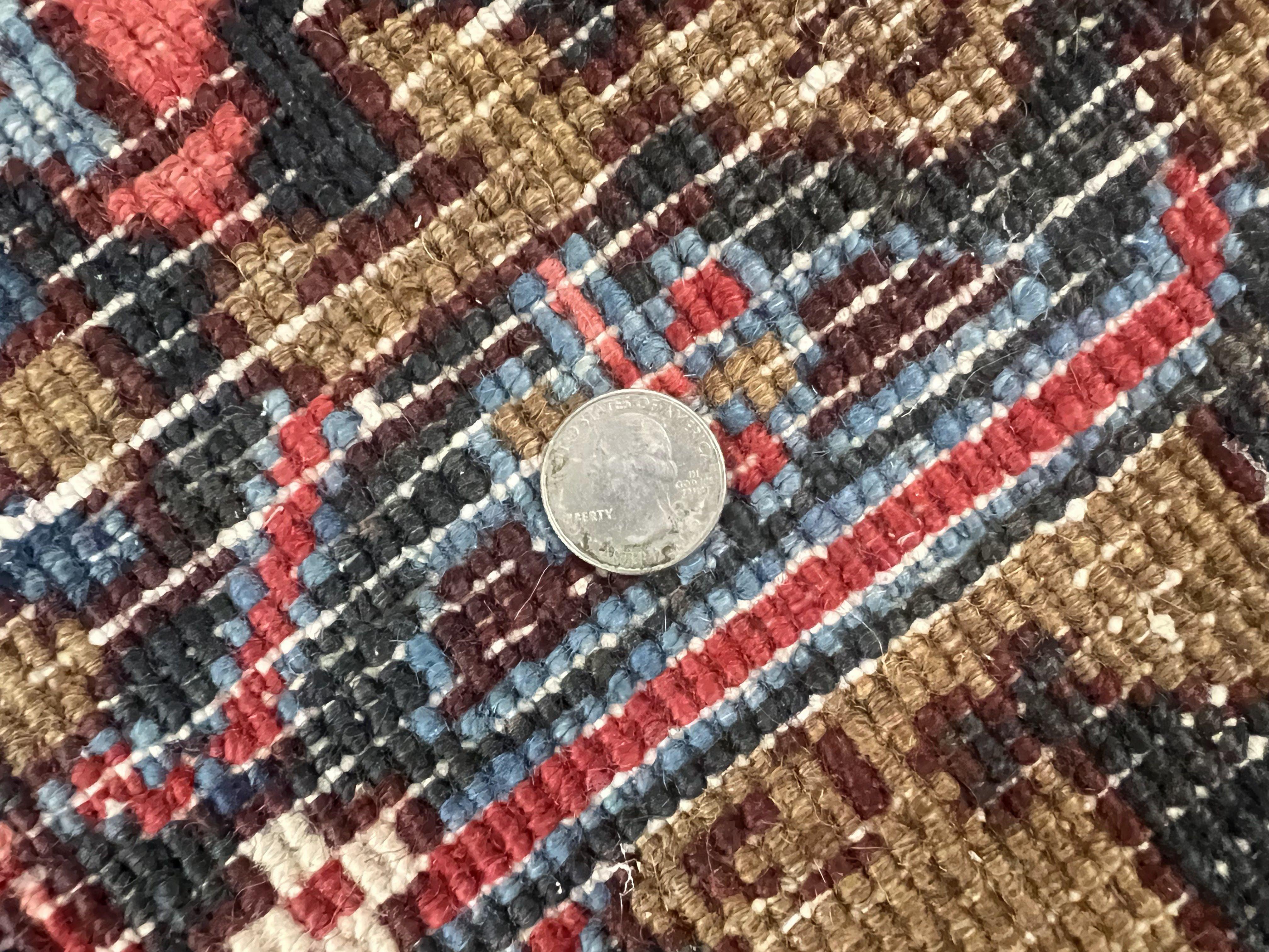 Persian Heriz Rug 7x10, Wool Hand Knotted Vintage Geometric Carpet, Red and Ivory, 7 x 10 Oriental Rug - Jewel Rugs