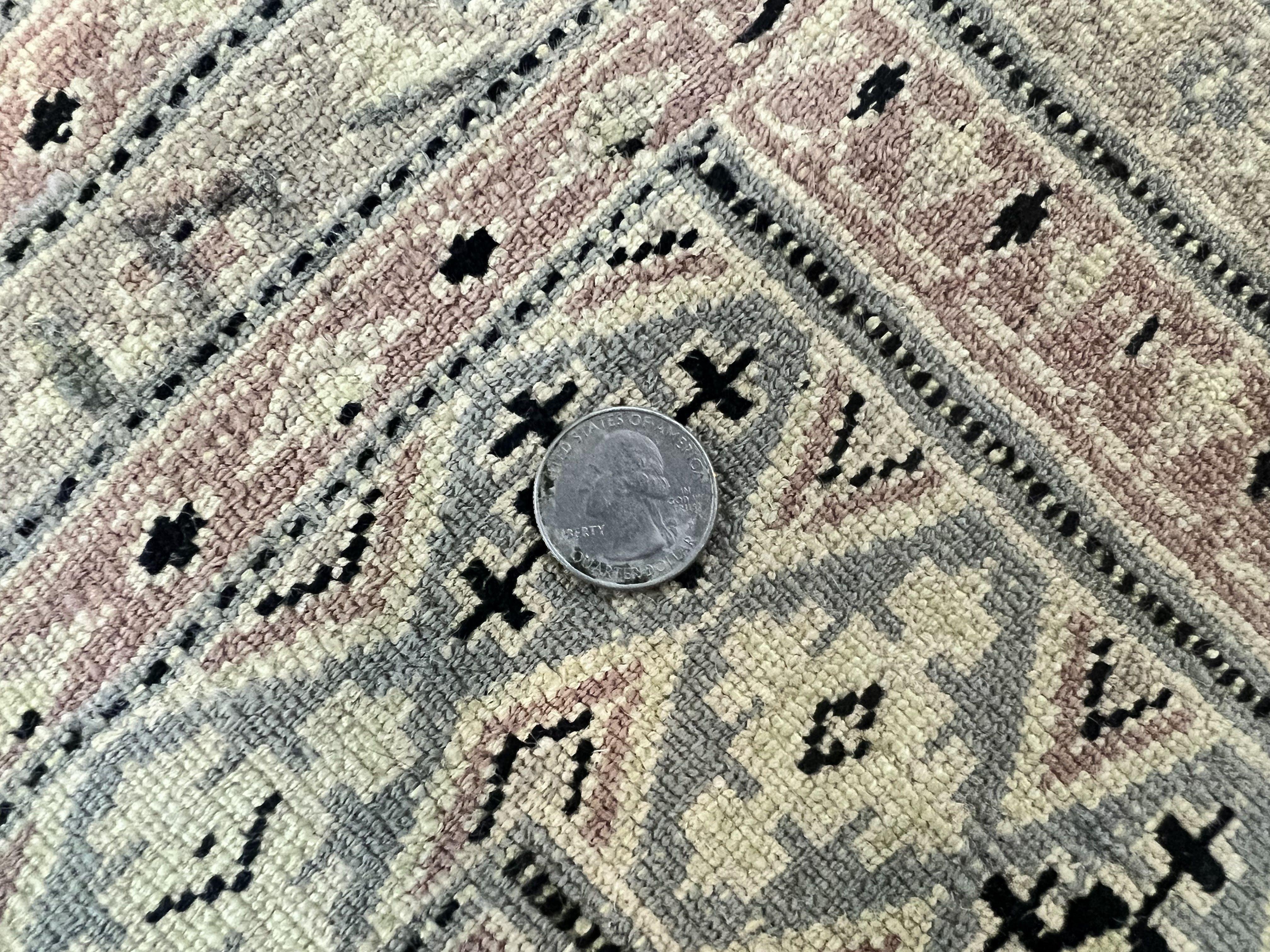 Pakistani Bokhara Rug 6x9, Hand Knotted Vintage Wool Carpet with Silk Highlights, Very Fine 320 KPSI, Medium Size - Jewel Rugs