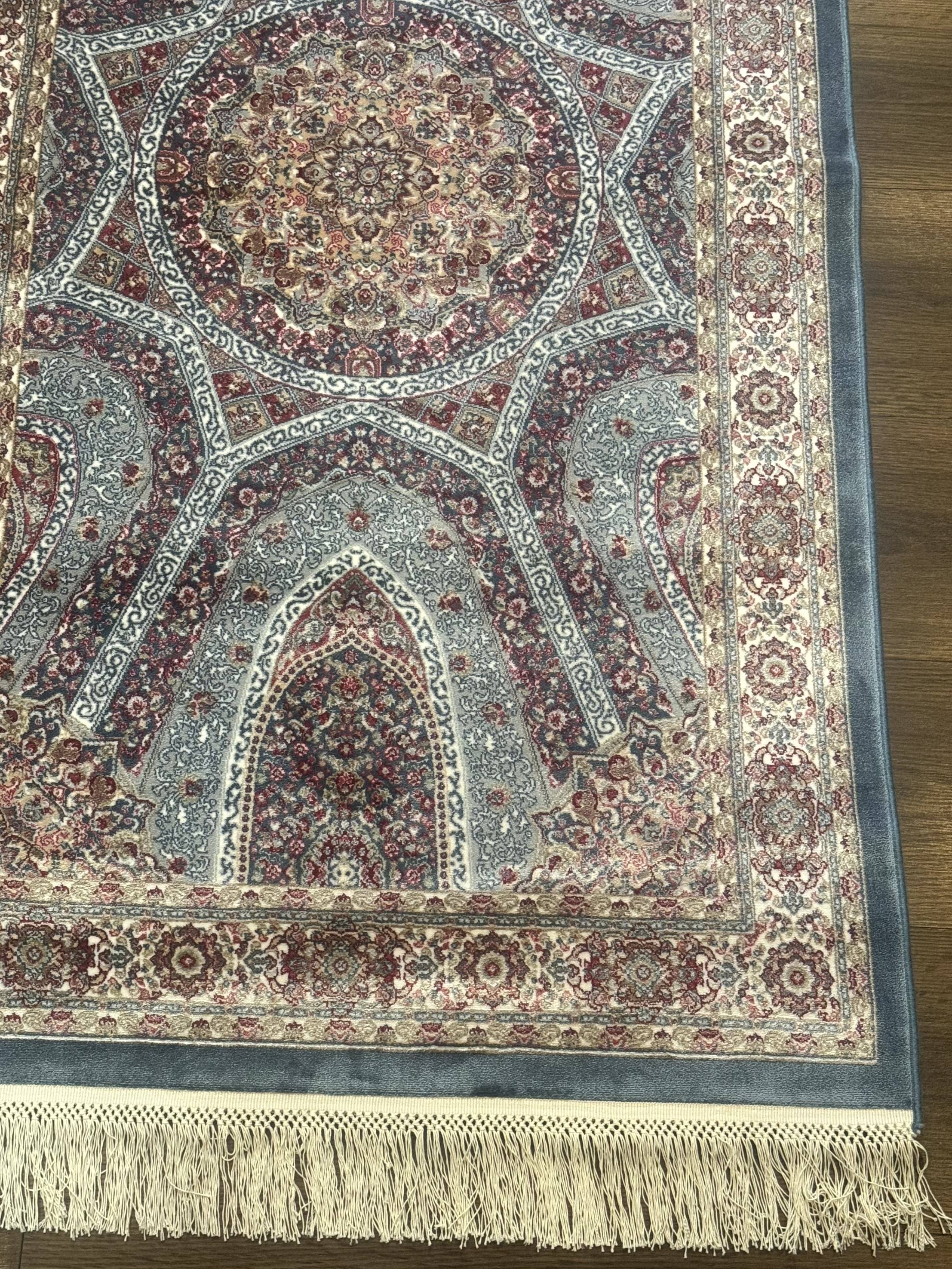 Turkish Silk Runner Rug 2.6 x 10, Light Blue Carpet, Bamboo Silk, New - Jewel Rugs