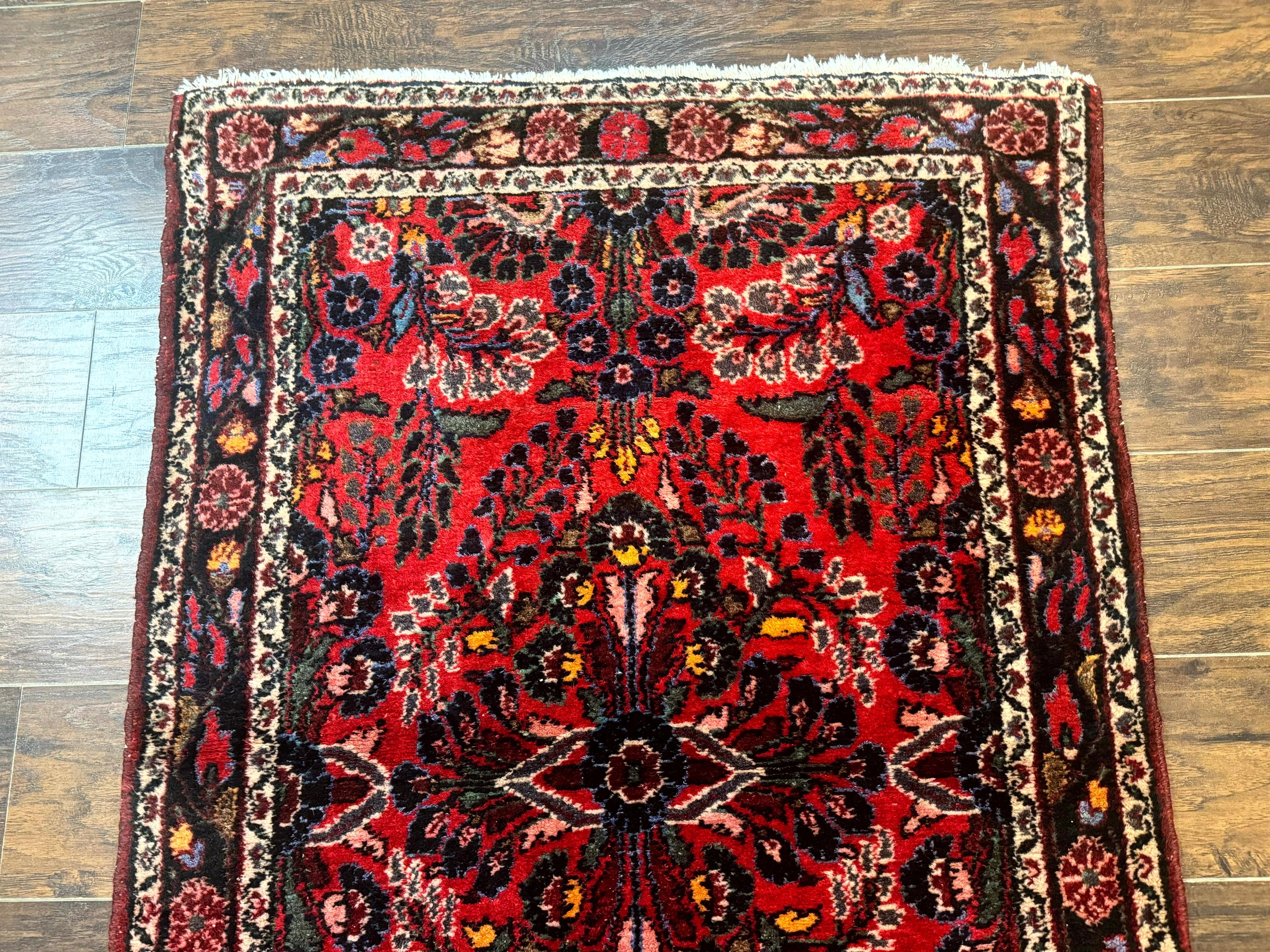 Persian Rug 3x5, Red Tribal Rug, Semi Antique, Wool Rug 3 x 5, Persian Hamadan Rug - Jewel Rugs