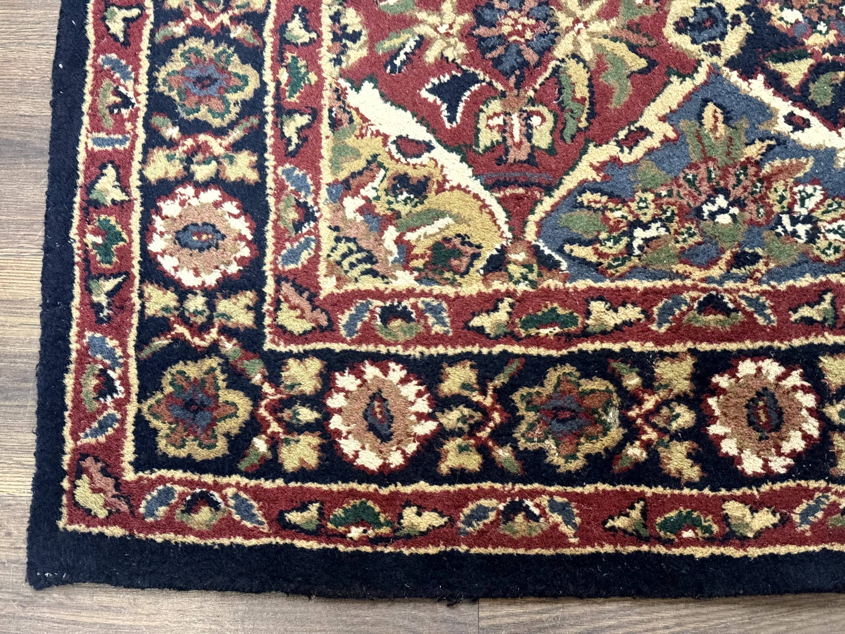 Panel Design Wool Rug 5x8 Multicolor Hand Tufted Vintage Carpet - Jewel Rugs