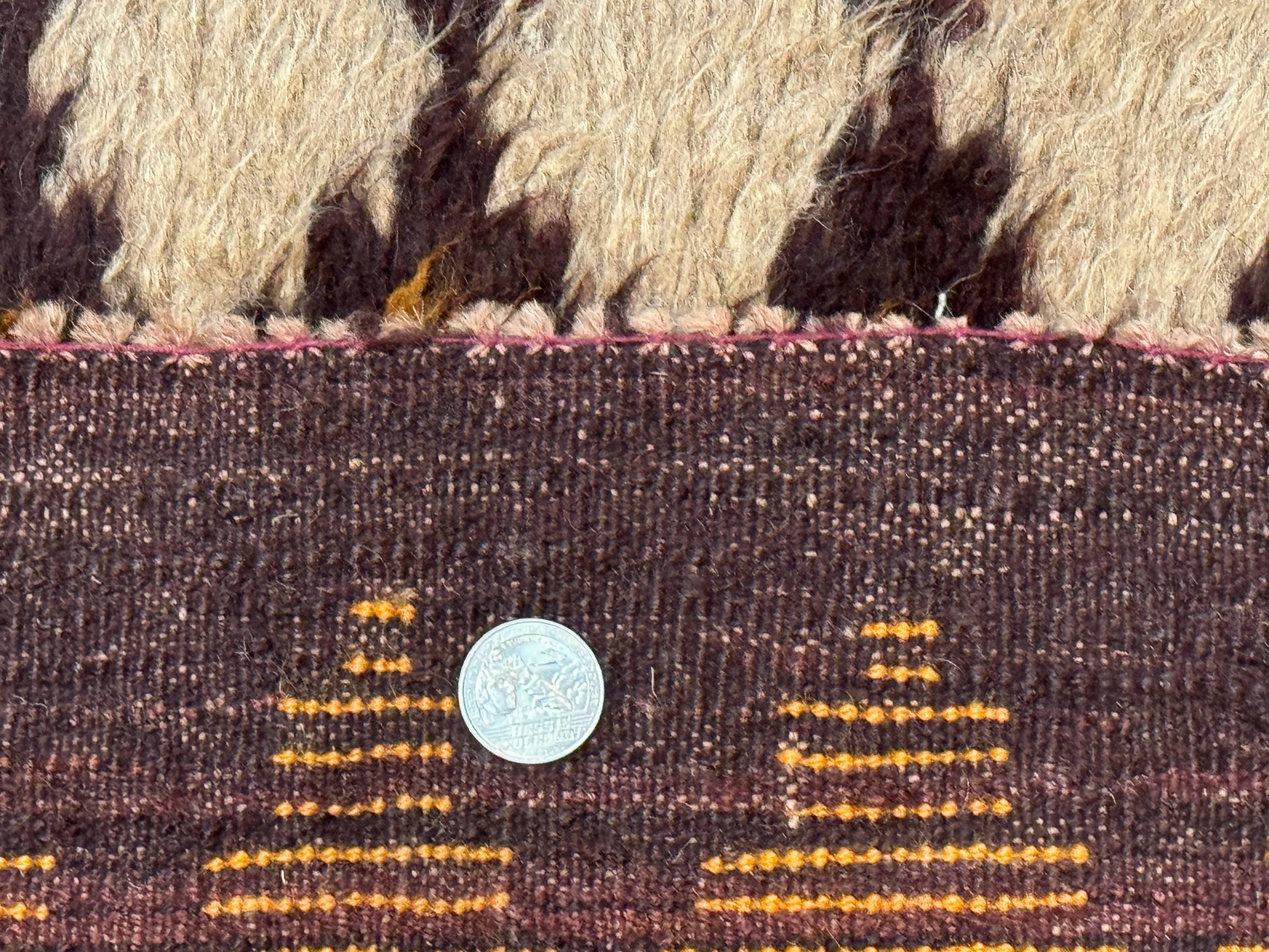 Shaggy Balouch Rug 3x4, Tribal Rug, Afghan Rug, Brown, Multicolor - Jewel Rugs