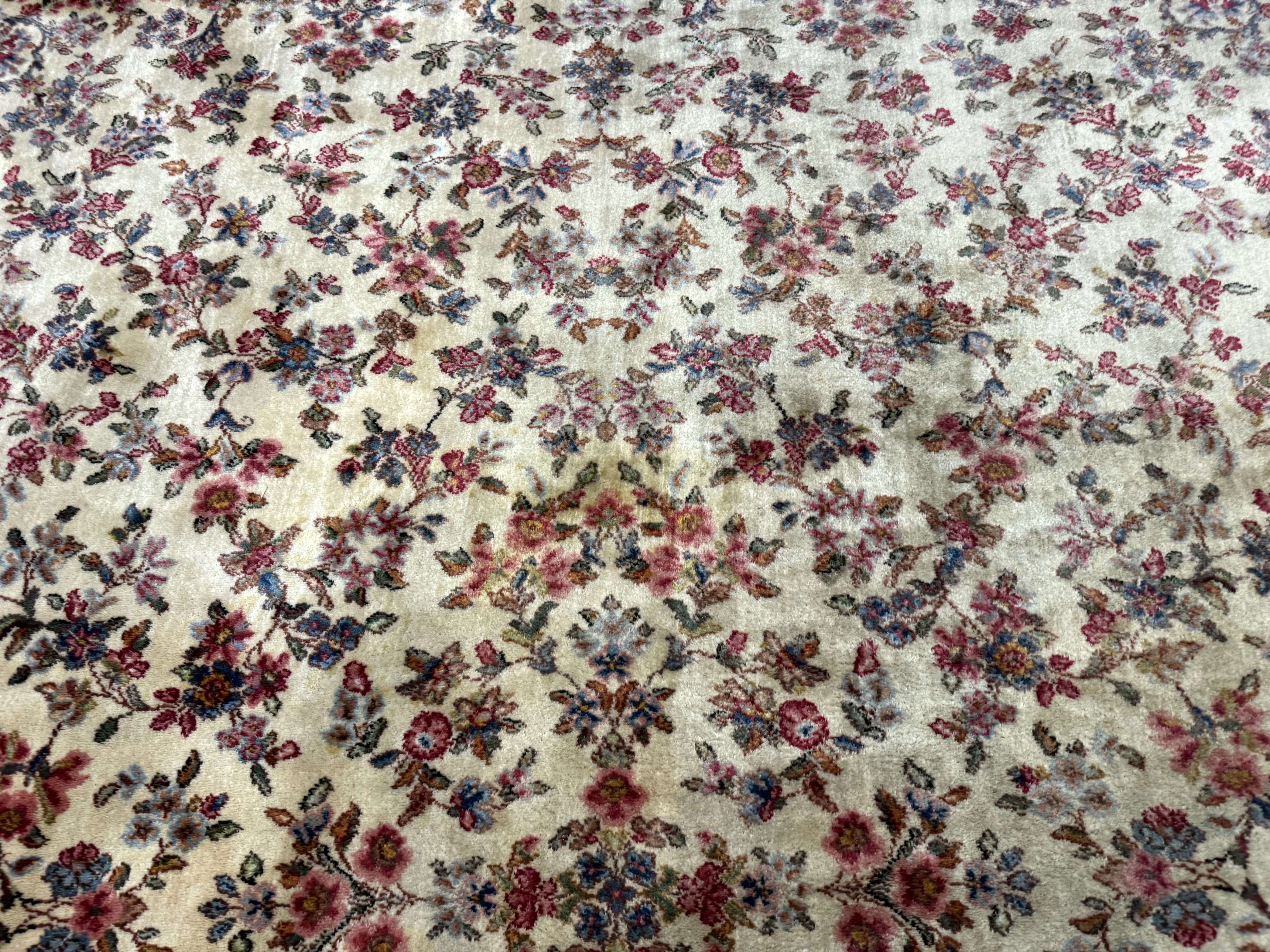 Karastan Rug 10x16 Ivory Kirman #788, Original 700 Series, Wool Pile Vintage Discontinued - Jewel Rugs