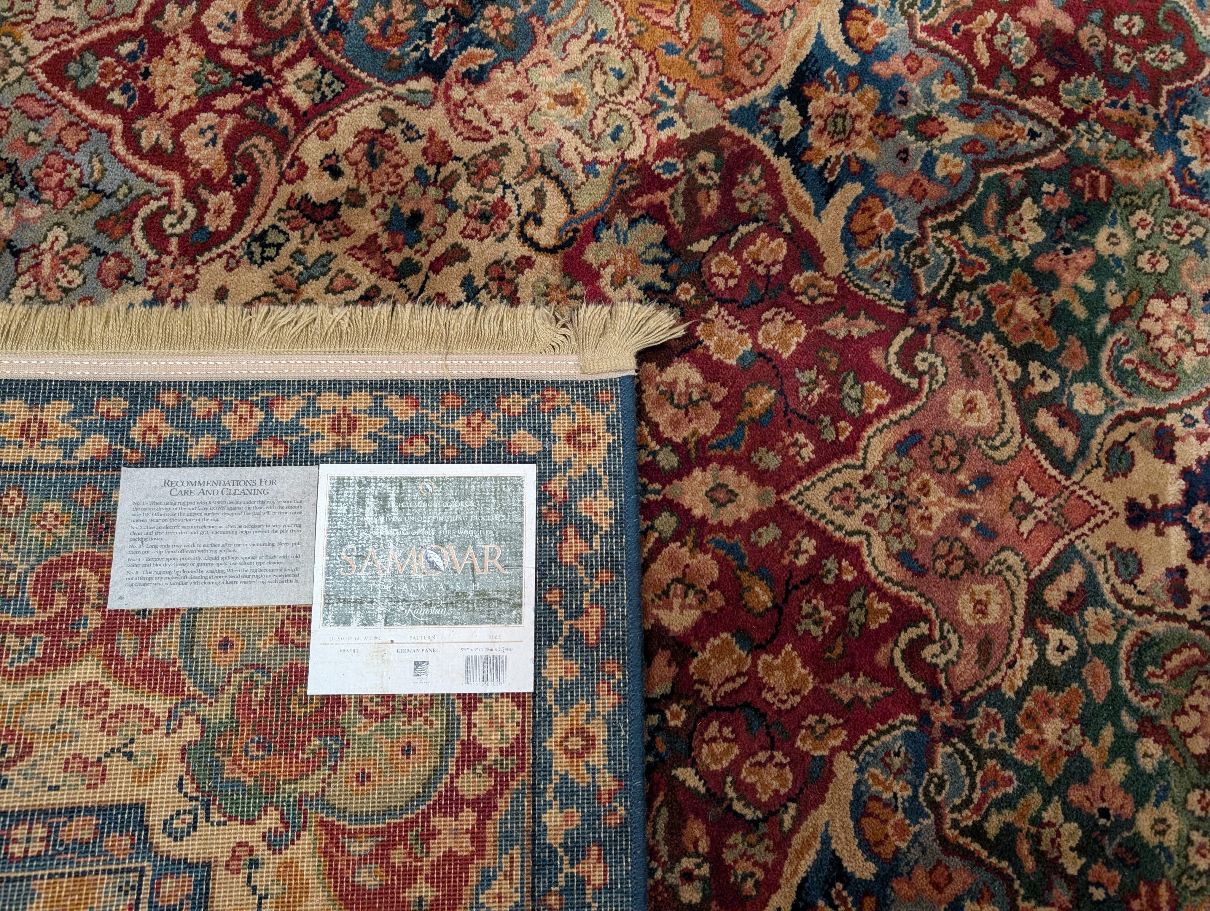 Karastan Rug 5.9 x 9, Samovar Teawash Kirman Panel #900-902, Wool Pile Vintage, Rare - Jewel Rugs