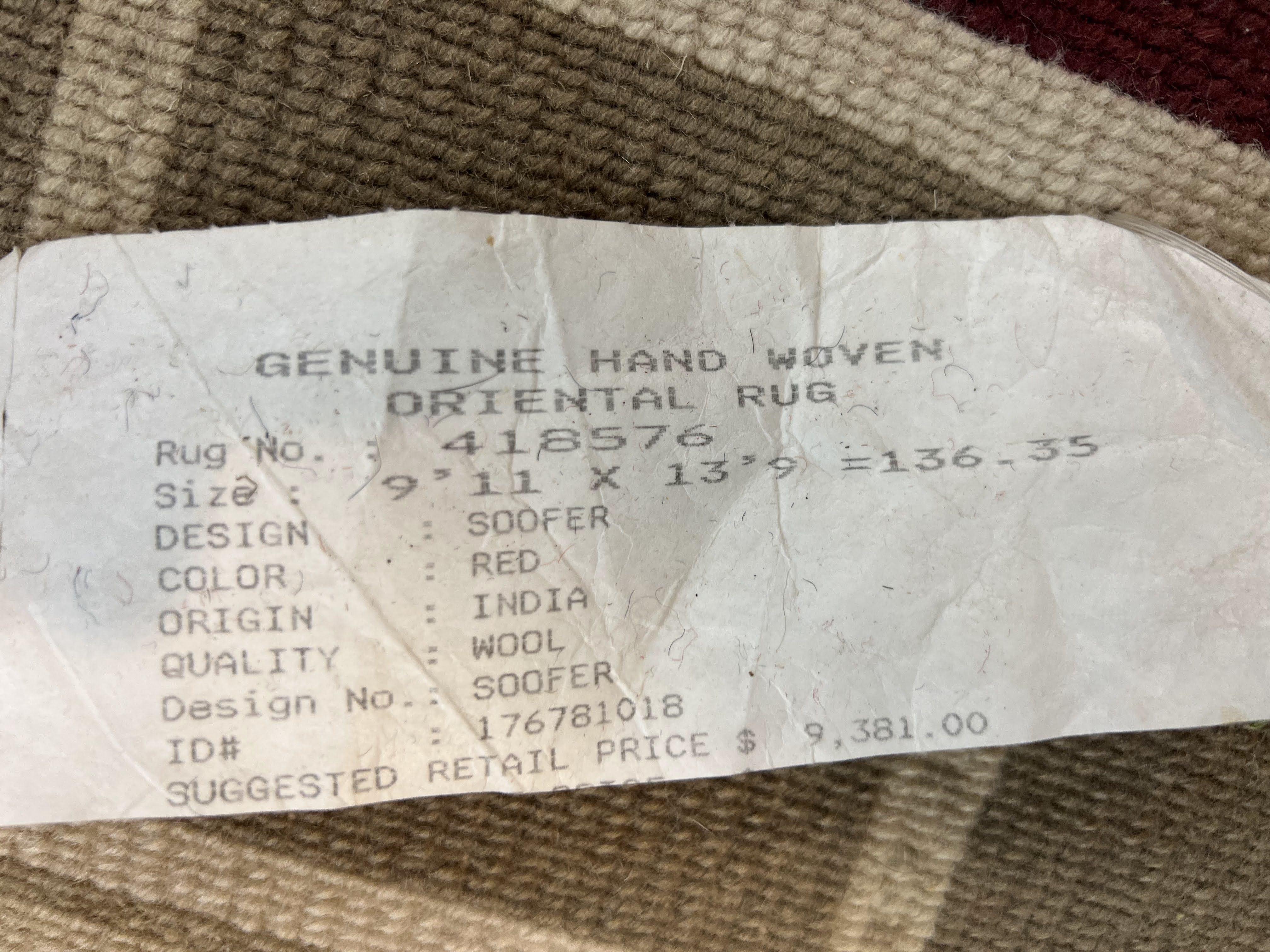 Indo Tibetan Rug 10x14, Nepali Carpet, Large Soft Wool Area Rug, Olive Tan Maroon, Contemporary Rug 10 x 14 ft Living Room Rug, Handmade Rug - Jewel Rugs