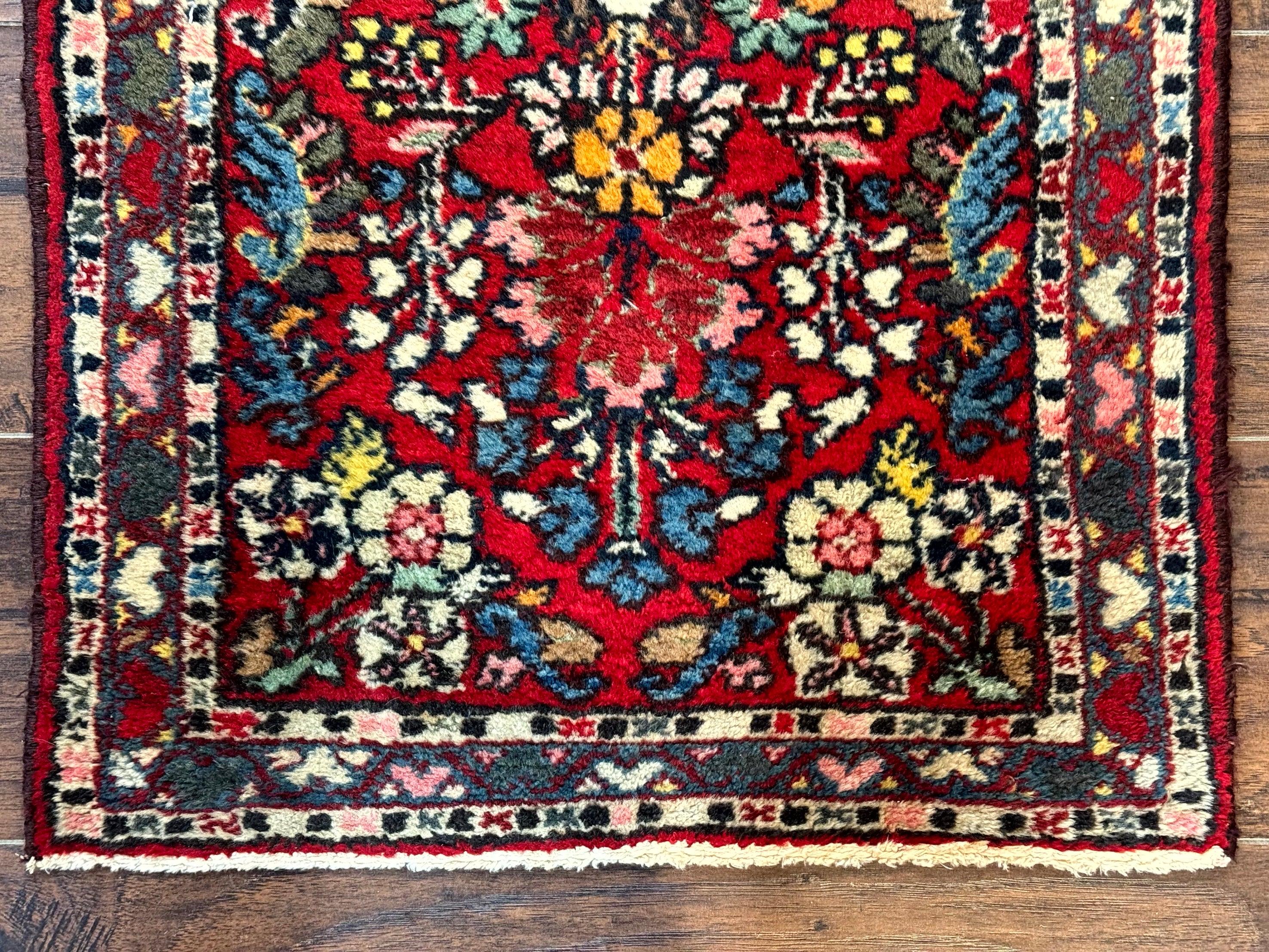 Small Persian Tribal Rug 2x3, Red Colorful Small Hamadan Carpet, Antique Persian Rug - Jewel Rugs