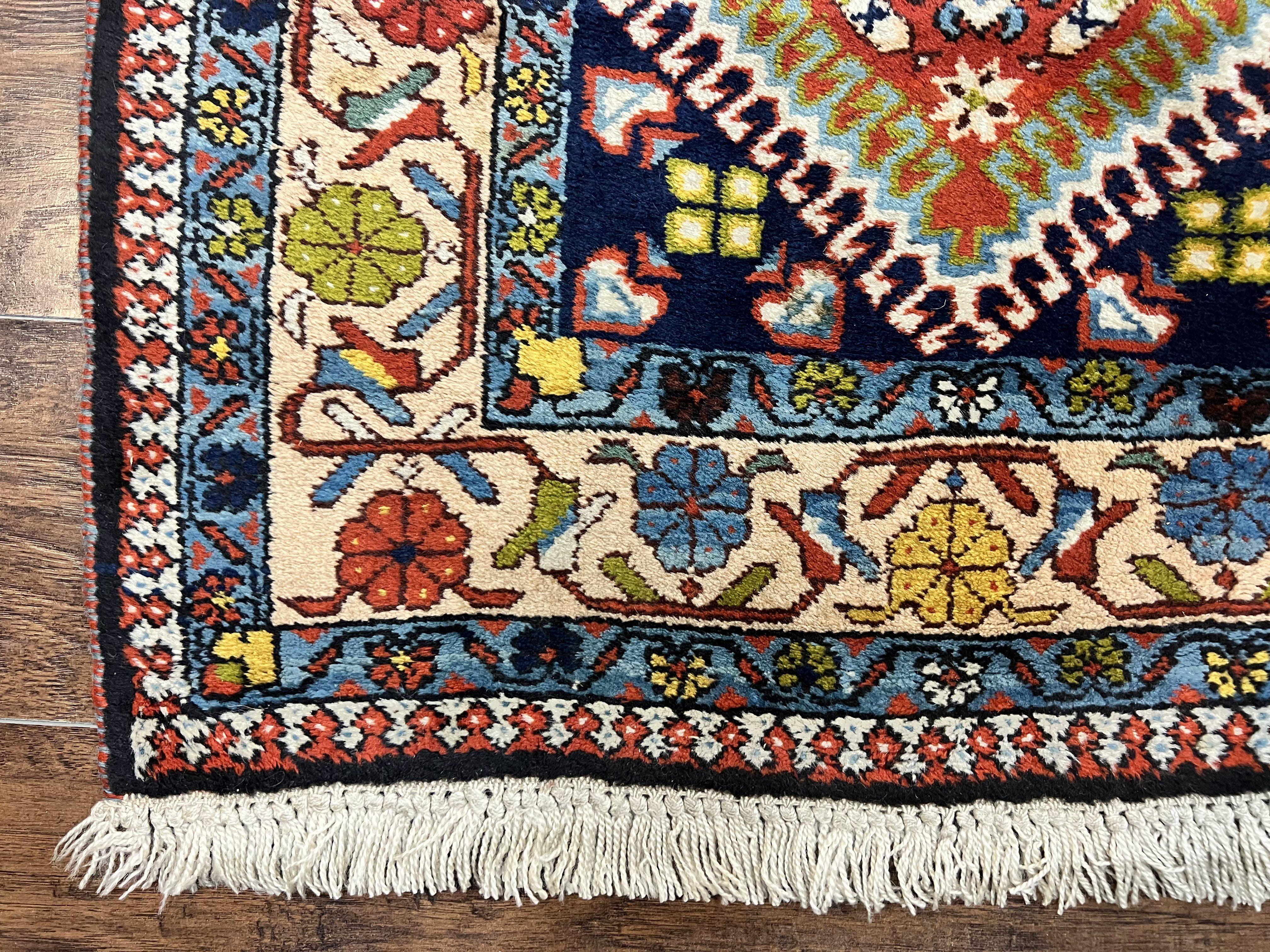 Persian Tribal Runner Rug 2.9 x 14, Colorful Rare Antique Persian Shiraz Yalameh Geometric Carpet for Hallway, 14ft Runner, Handmade, Wool, Red - Jewel Rugs