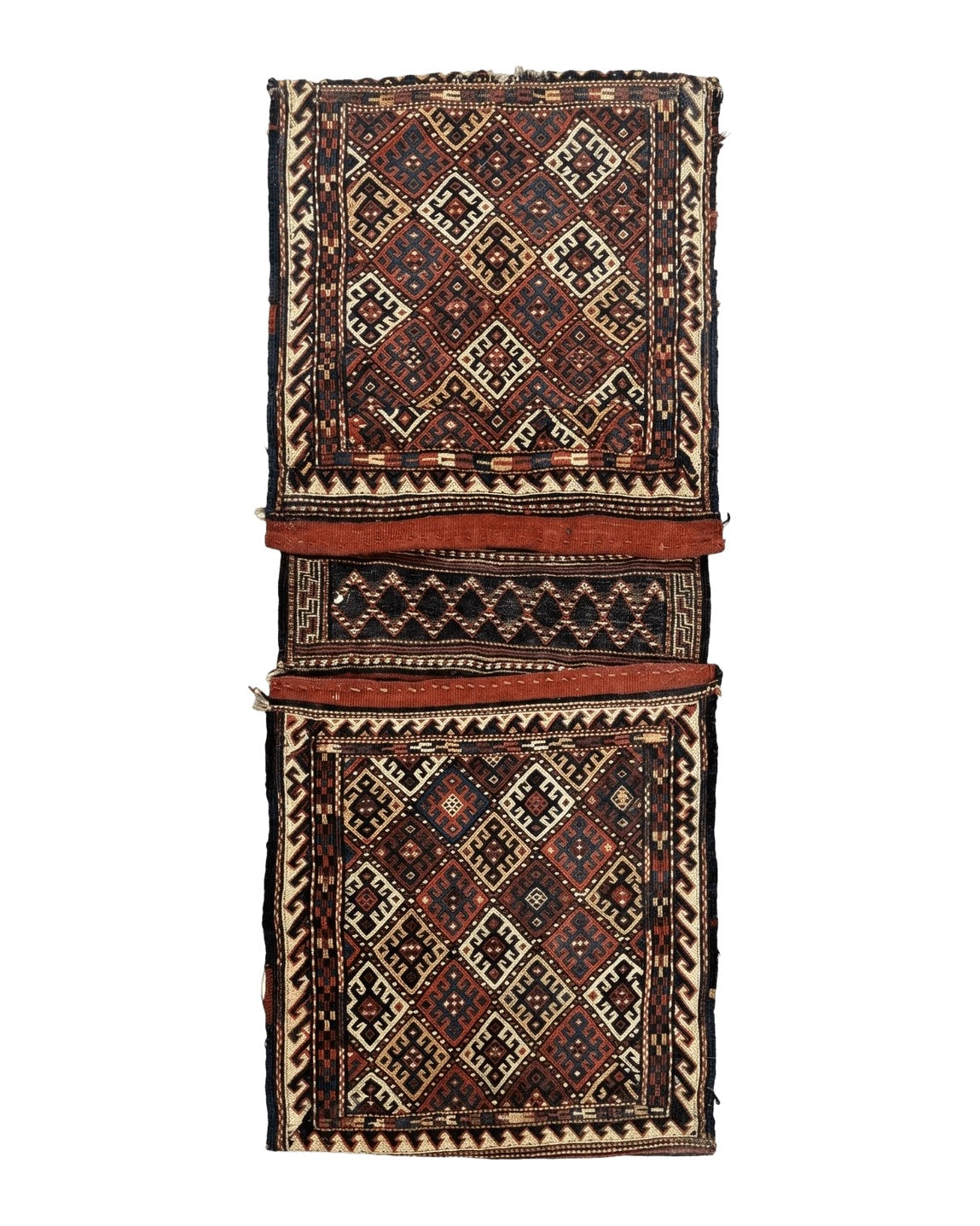 Persian Tribal Double Saddle Bag Rug, Antique Khorjin, Shahsavan
