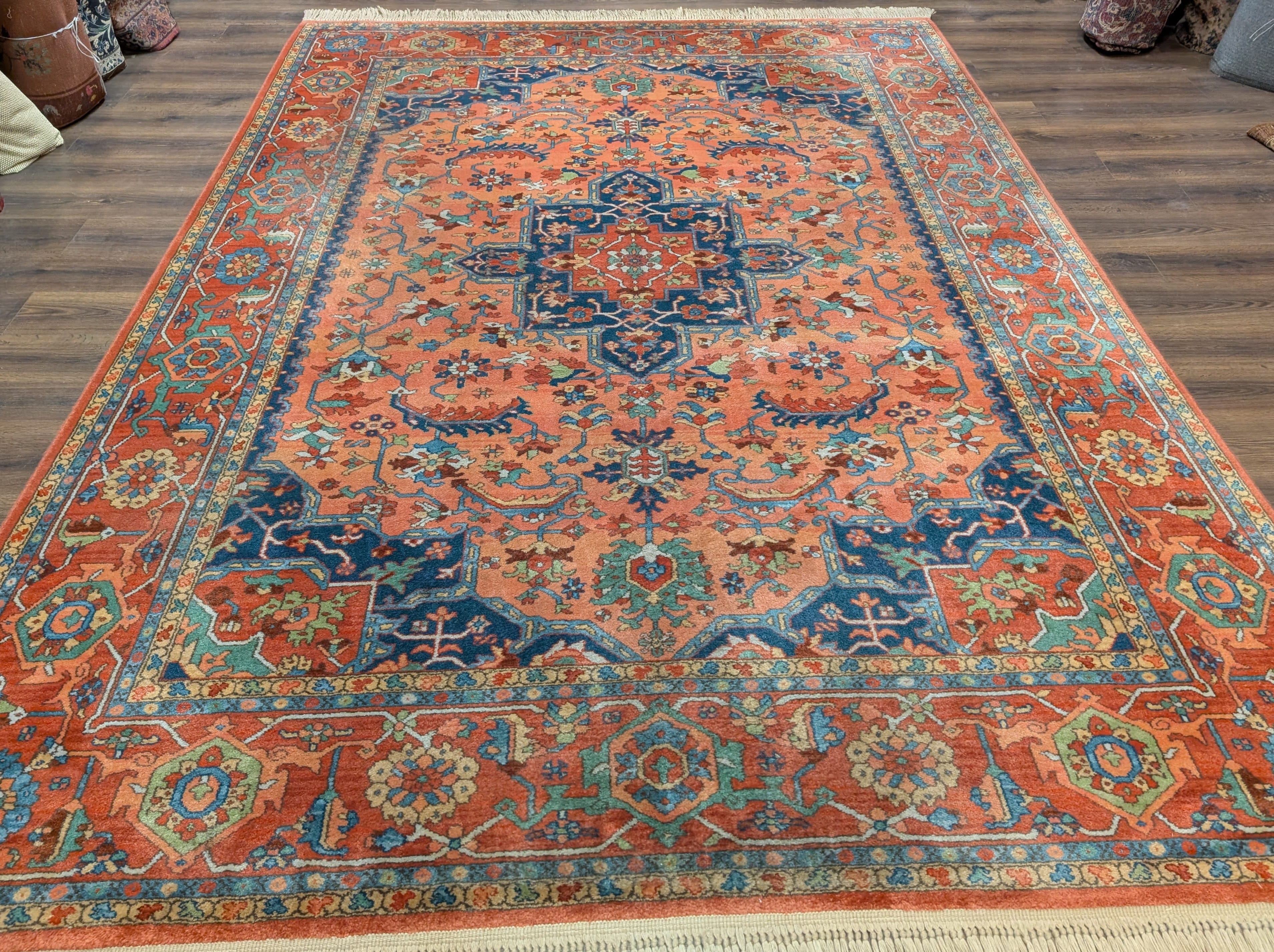 Karastan Rug 8.8 x 12 Medallion Serapi #736, Wool, Vintage, Rare - Jewel Rugs