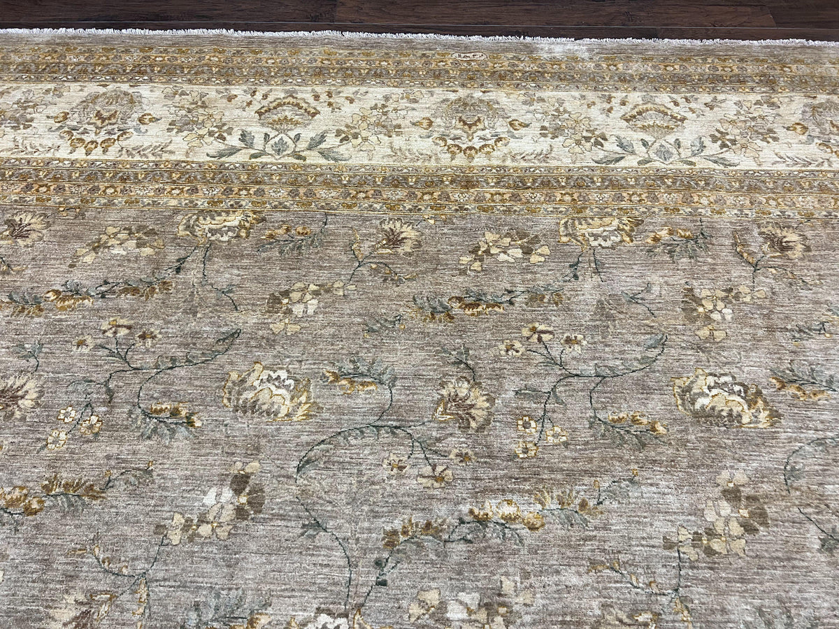 Pak Persian Rug 12x15, Wool Hand Knotted Oriental Gray Floral Carpet ...