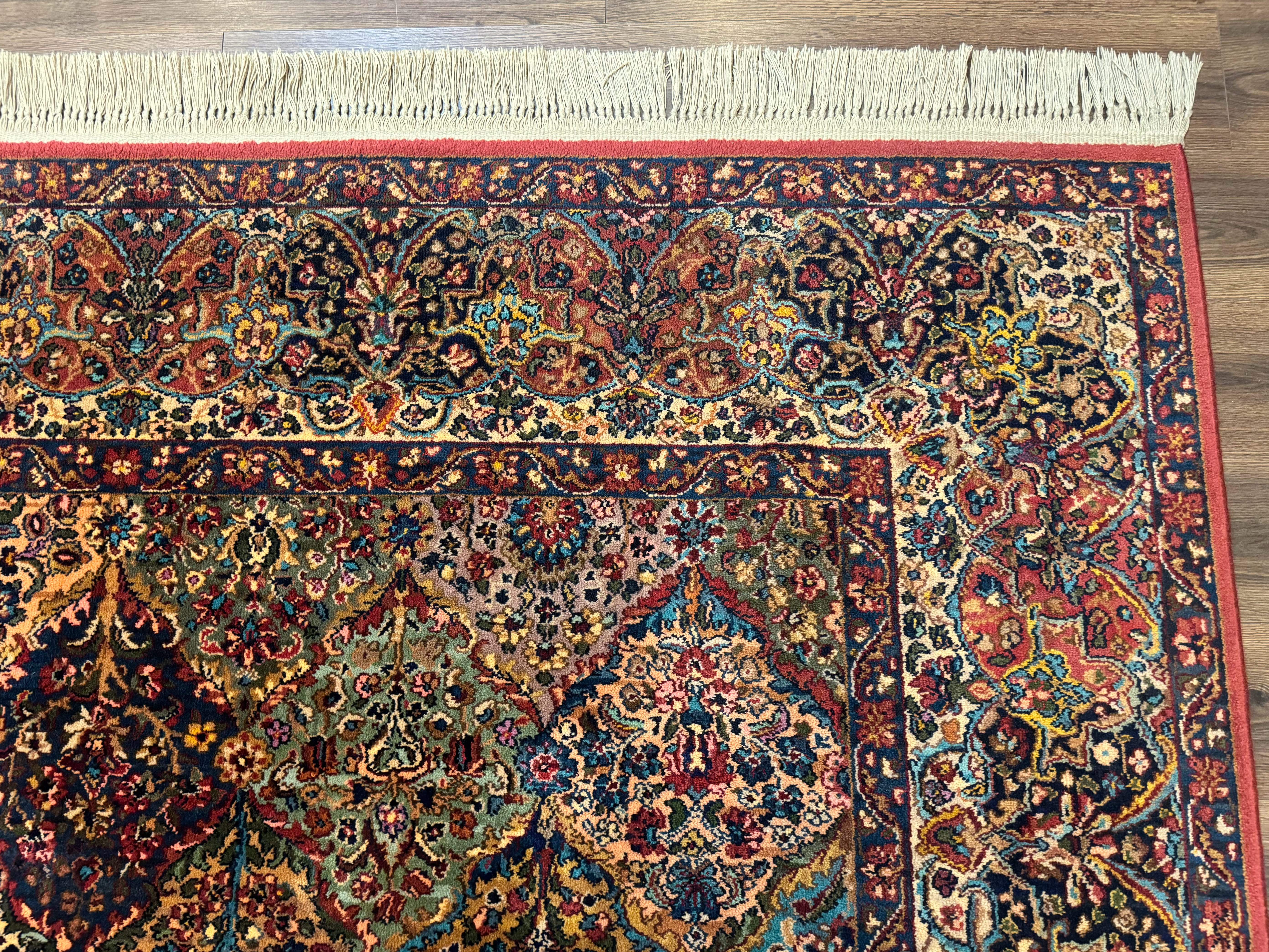 Karastan Rug 8.8 x 10.6, Multicolor Panel Kirman Rug #717, Original 700 Series, Wool - Jewel Rugs