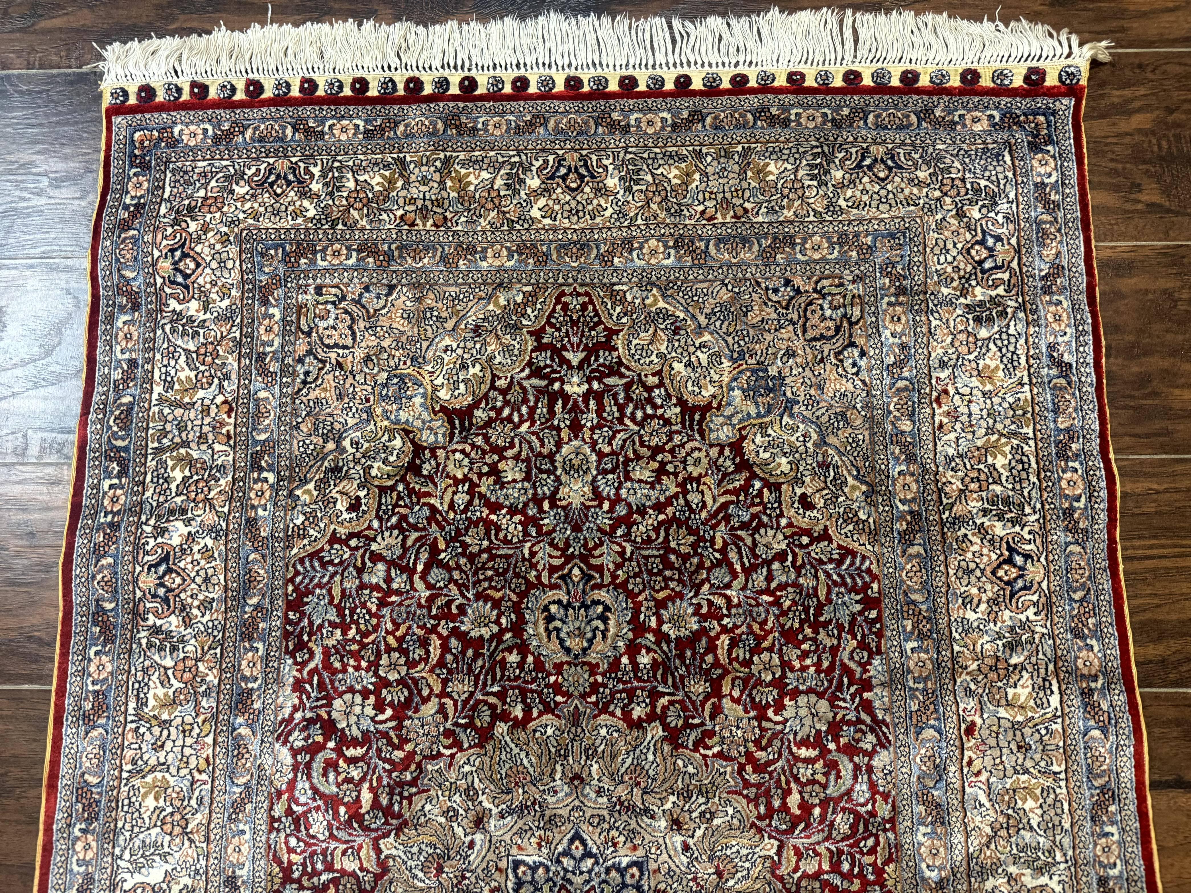 Sino Persian Silk Rug 3x5, Super Fine 440 KPSI, Floral Medallion, Handmade - Jewel Rugs