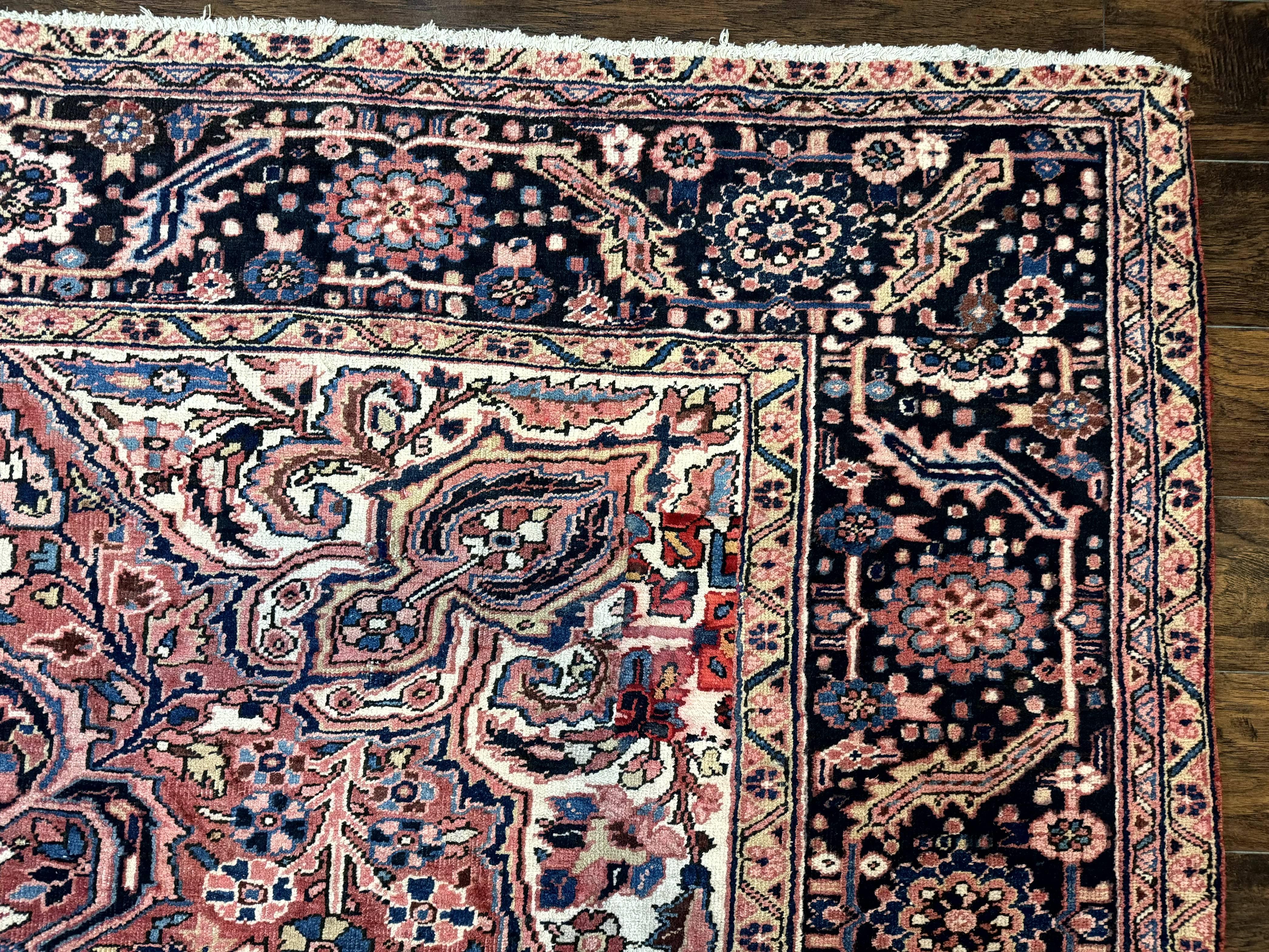 Persian Heriz Rug 10x13, Antique Wool Carpet, Geometric, Ahar Rug - Jewel Rugs