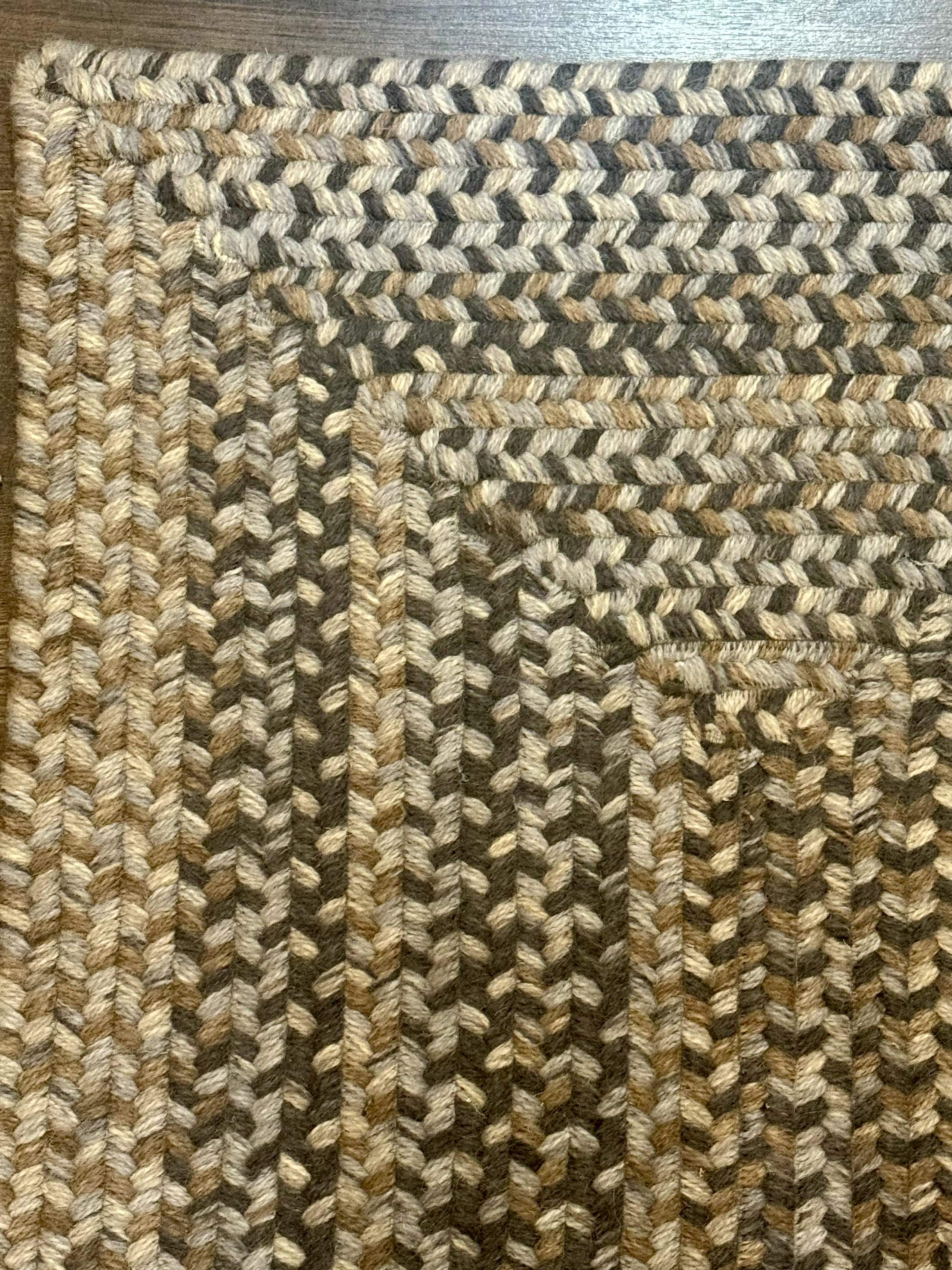 Small American Braided Rug 2x3 ft, Multicolor, Wool - Jewel Rugs