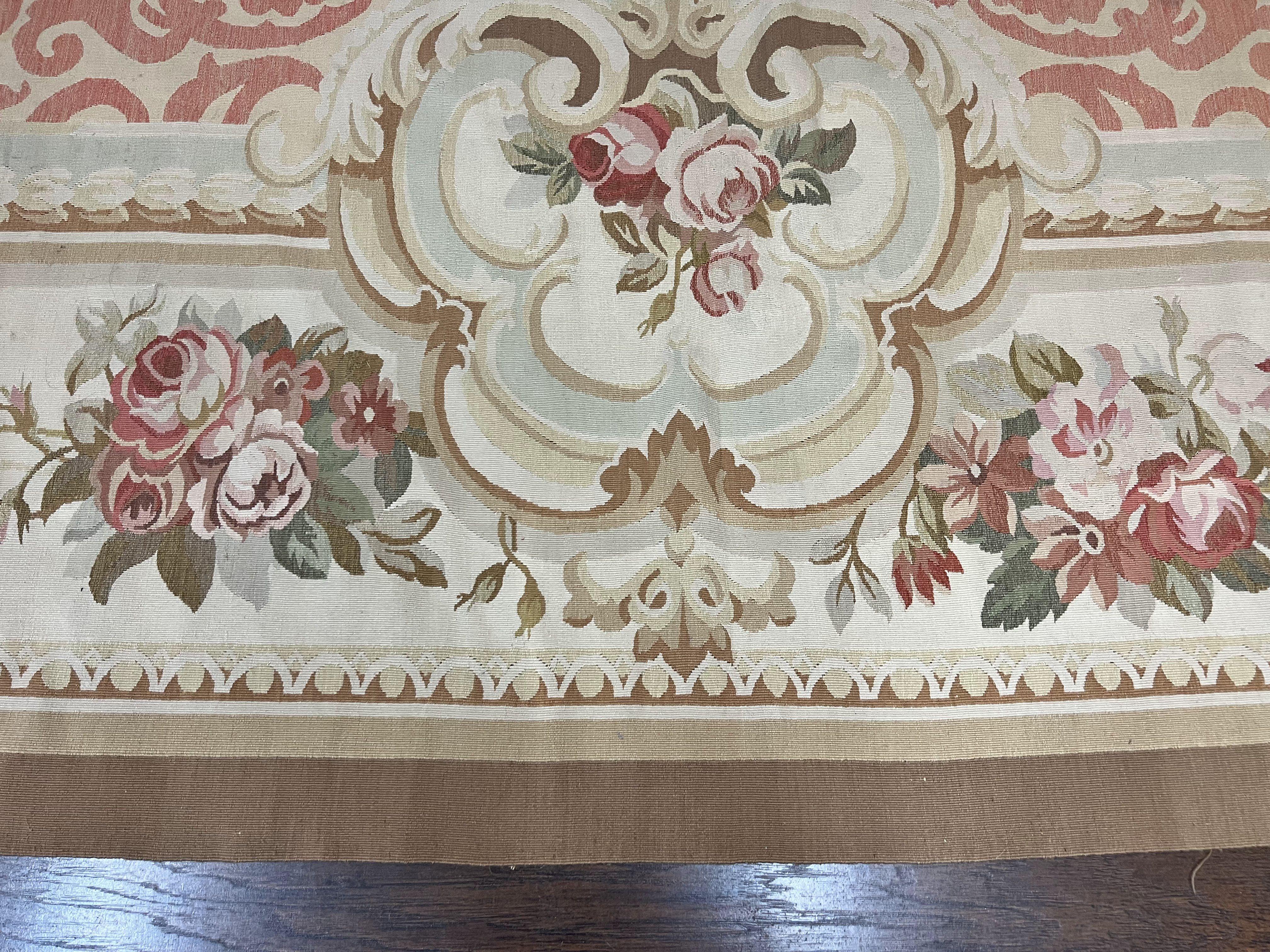 Aubusson Rug 10x14, Wool Handmade Vintage Carpet, Elegant French European Design Rug, Large Room Sized Aubusson Rug, Stark Carpet - Jewel Rugs