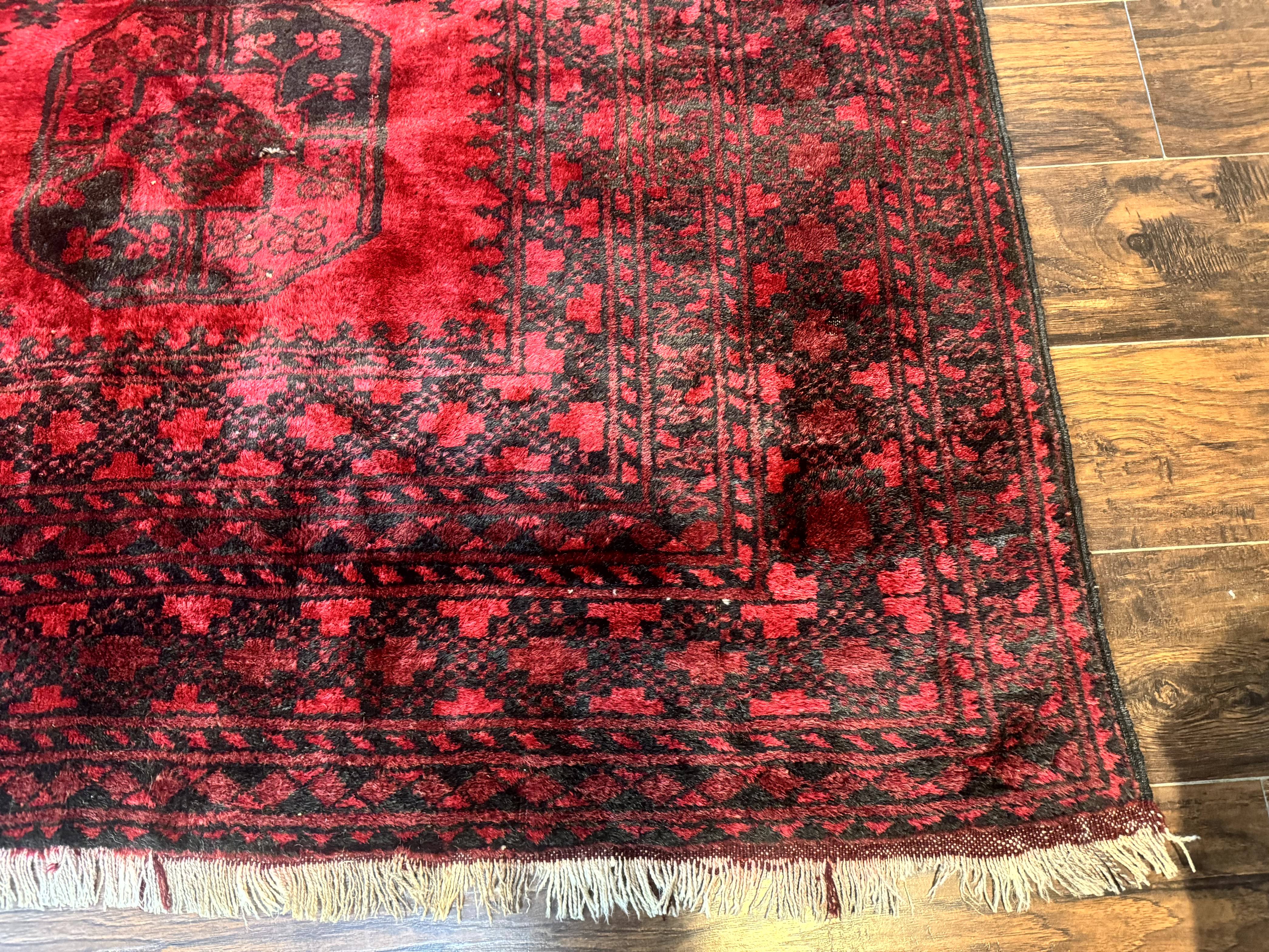Afghan Turkoman Rug 9x10, Red Beshir Carpet, Tribal, Wool, Antique - Jewel Rugs
