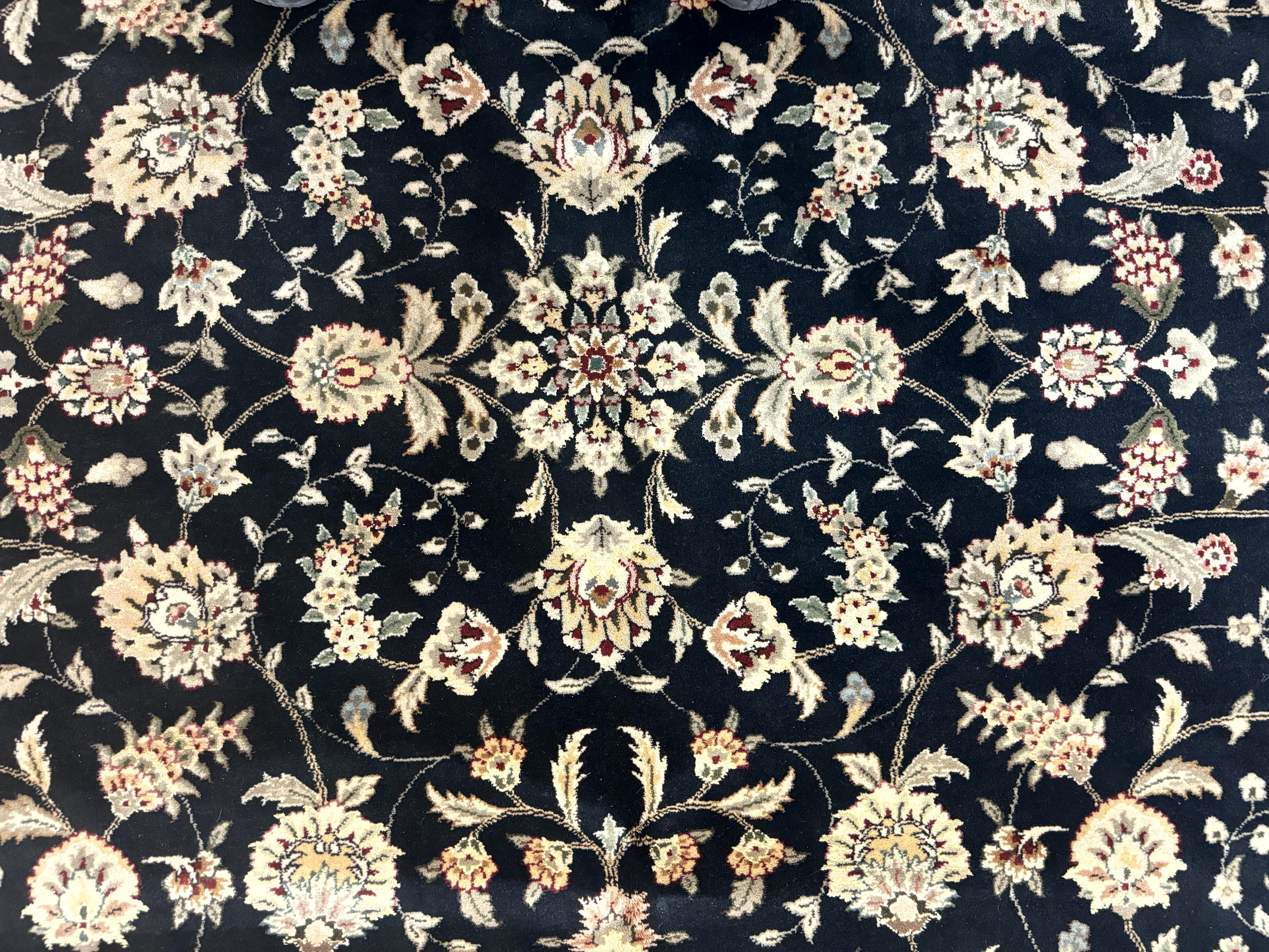 Black Pak Persian Rug 8x10, Floral Allover - Jewel Rugs