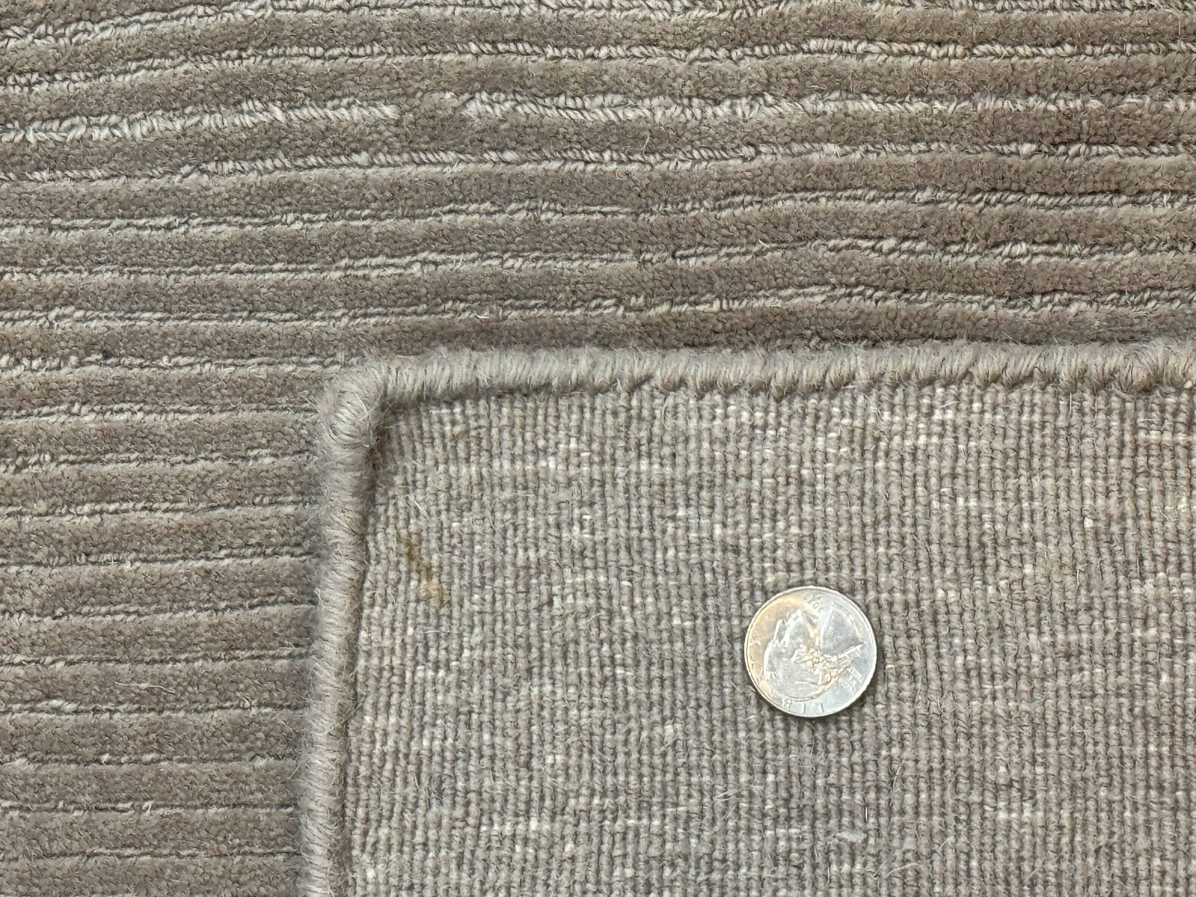 Tibetan Rug 8x10 Taupe Handmade Wool Modern Contemporary Carpet - Jewel Rugs