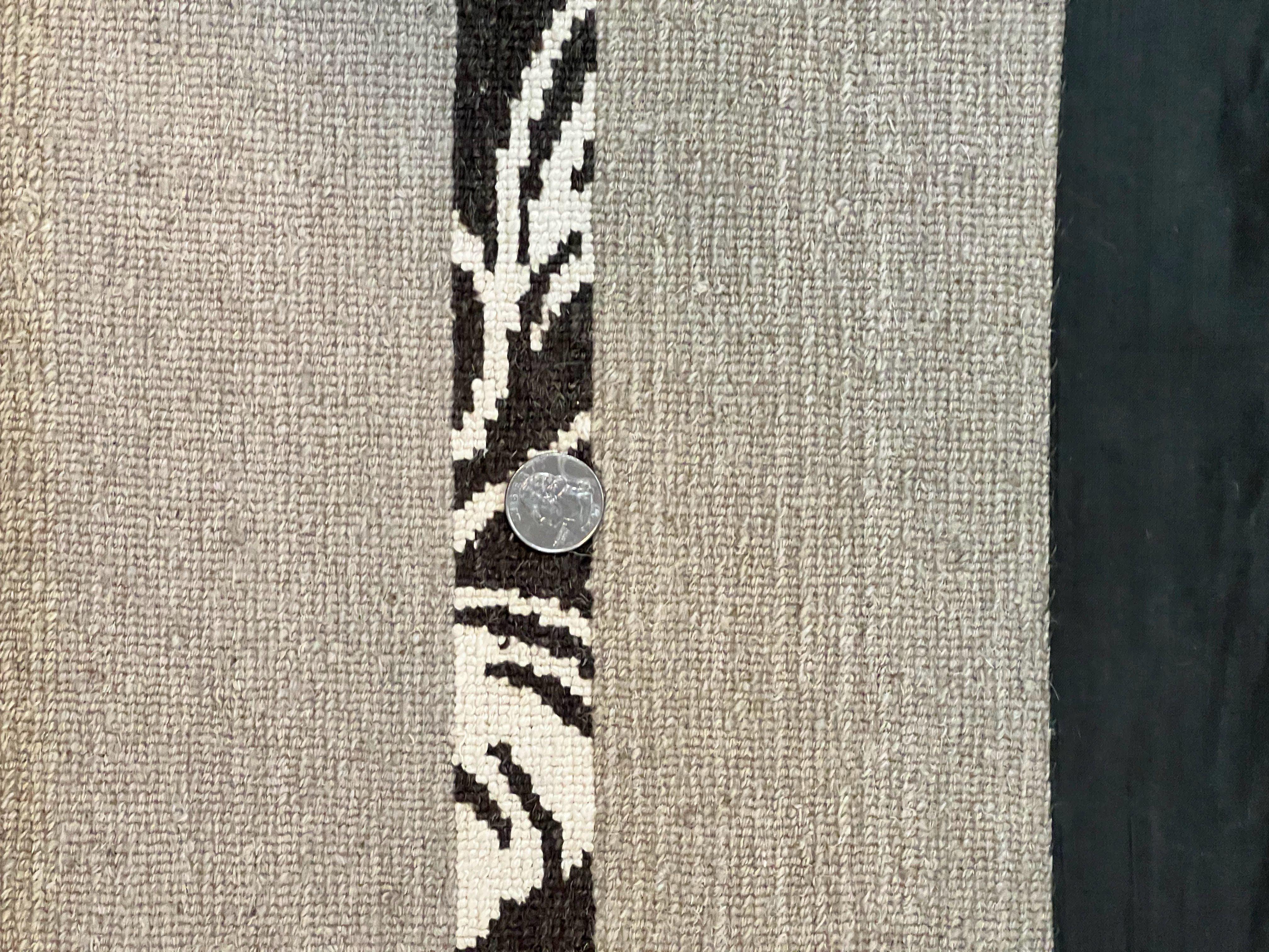 Modern Tibetan Nepali Rug 8x12, Stripe Pattern, Wool with Silk Highlights, Handmade, Beige Tan Brown - Jewel Rugs