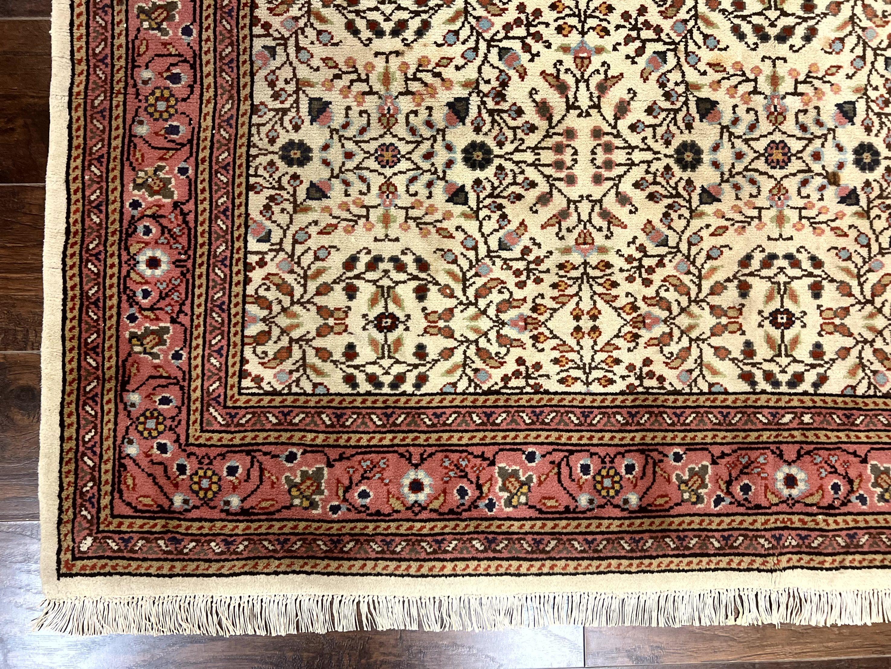 Turkish Rug 6x8, Kayseri Carpet, Handmade Vintage Wool Rug, Cream Multicolor, Allover Pattern - Jewel Rugs