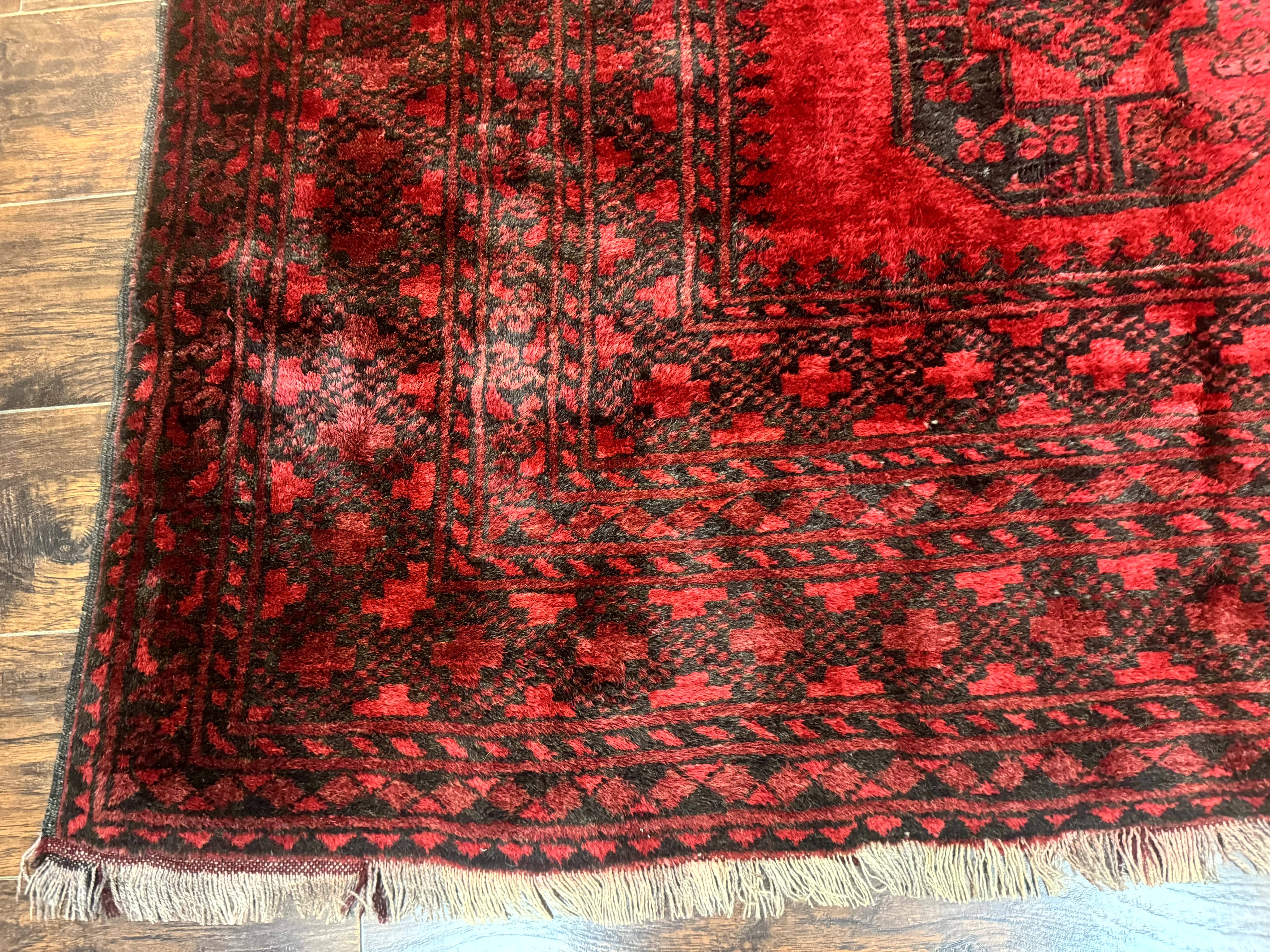 Afghan Turkoman Rug 9x10, Red Beshir Carpet, Tribal, Wool, Antique - Jewel Rugs